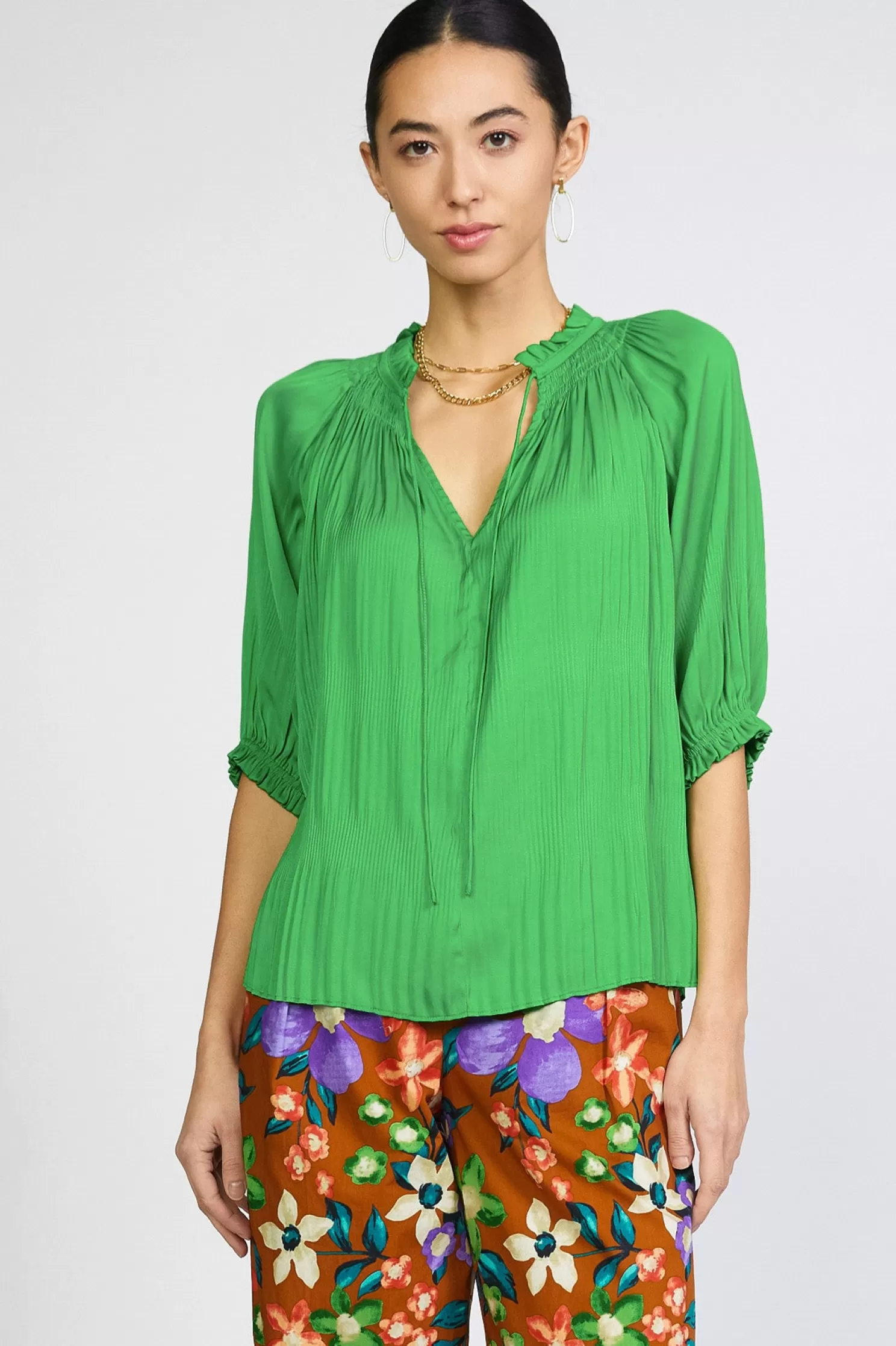 Online Angelica Pleated Blouse Blouses | Long Sleeve Tops