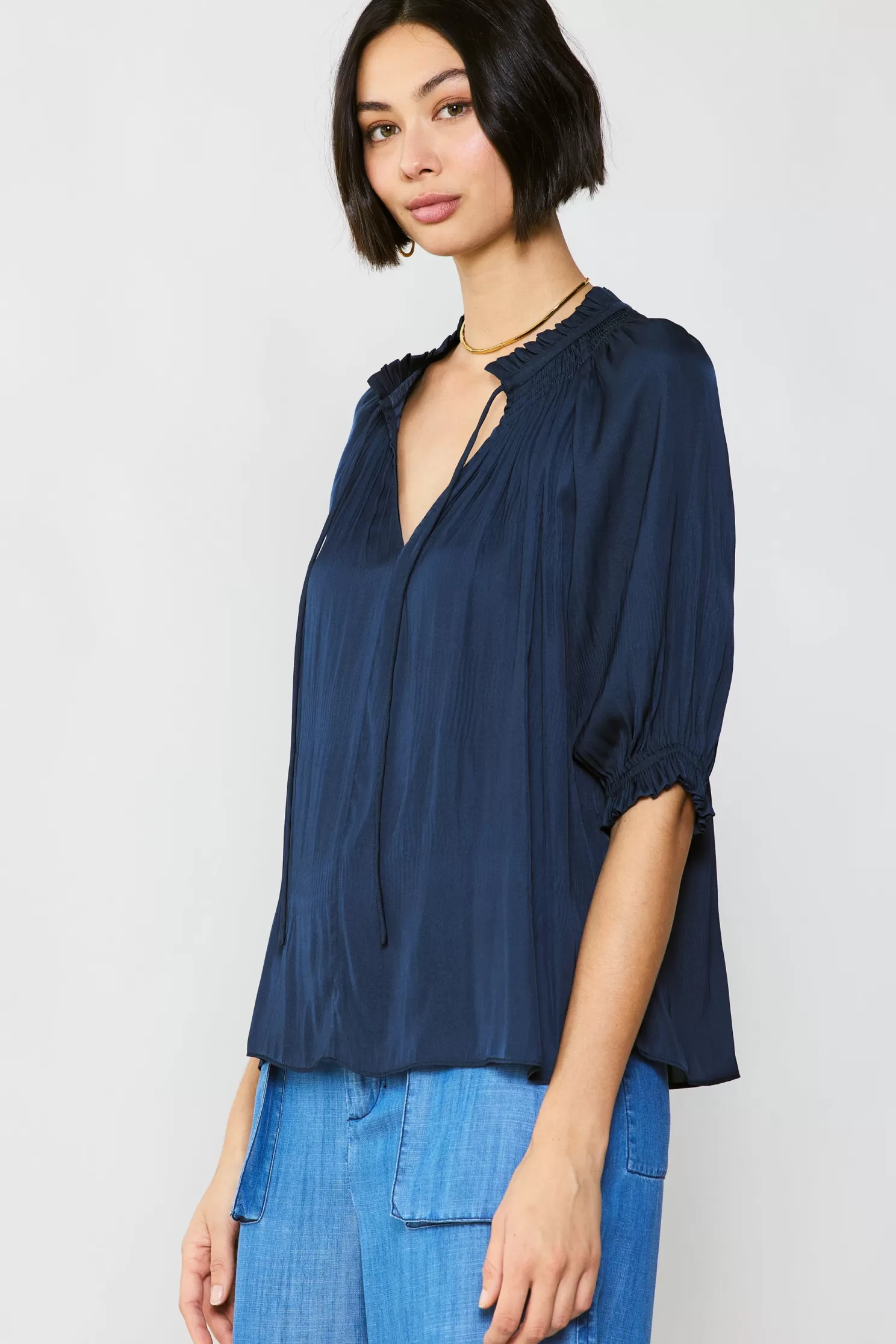 Store Angelica Pleated Blouse Blouses