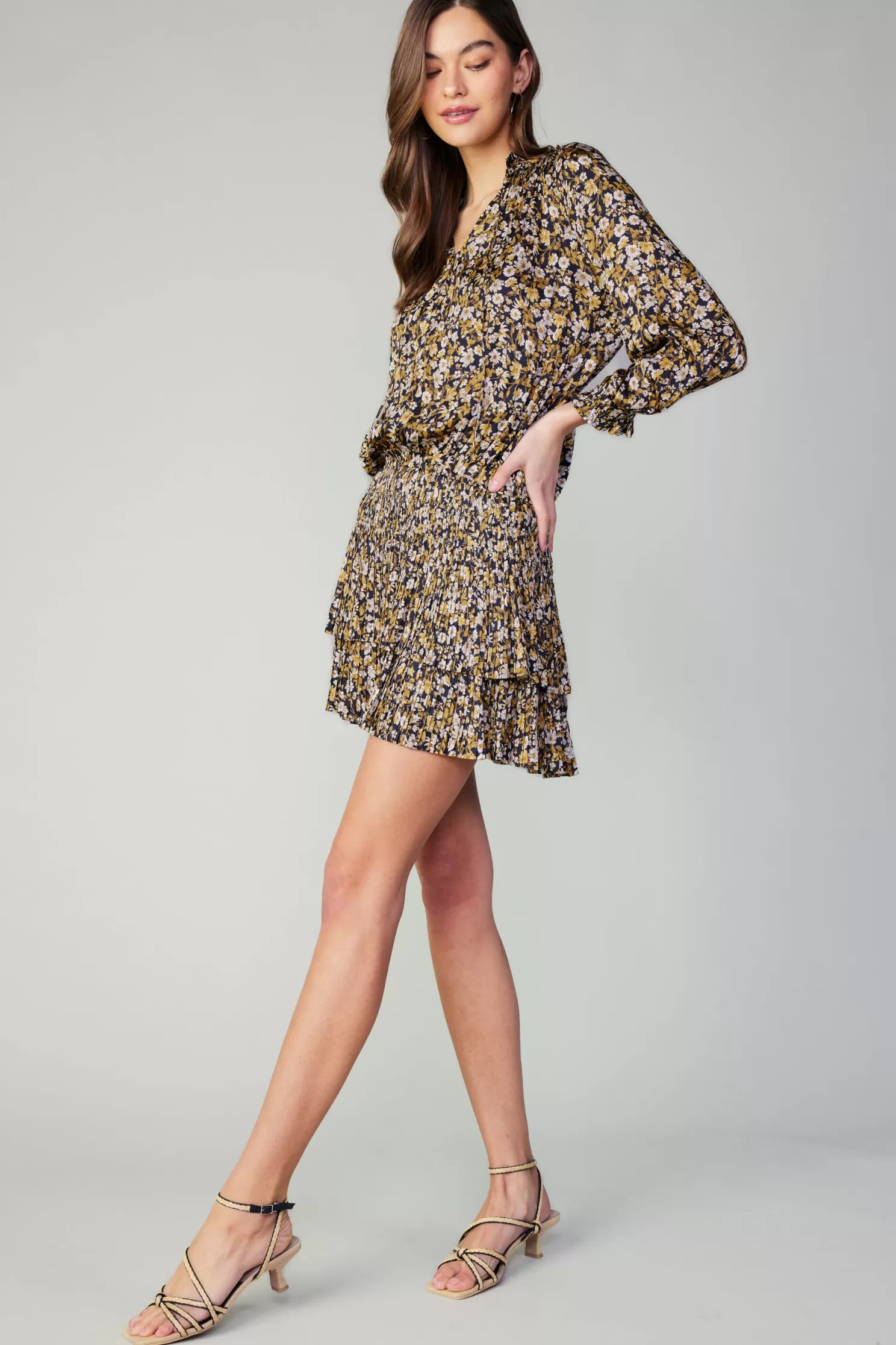 Hot Aurelie Floral Print Mini Dress Mini Dresses