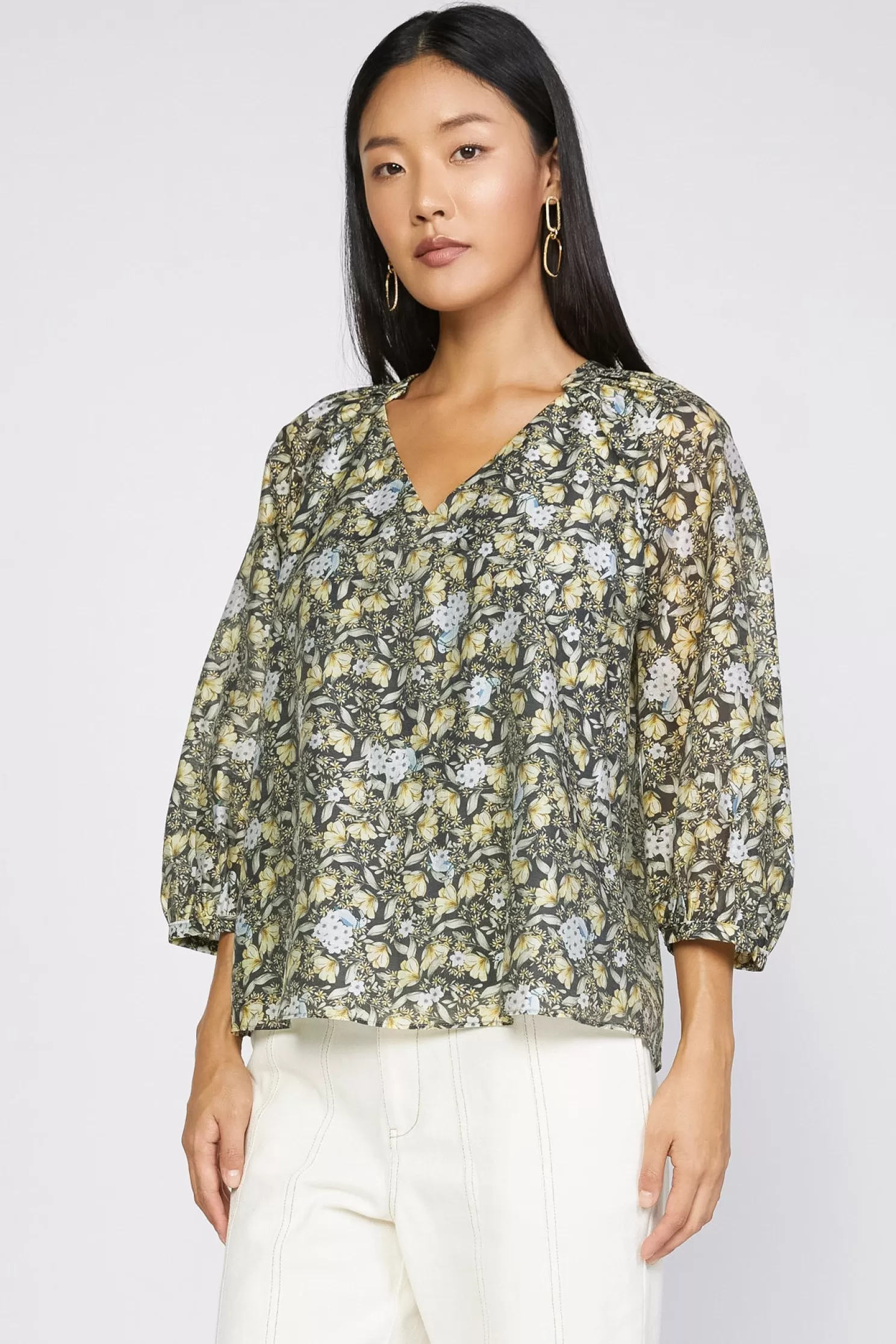 Flash Sale Baroque Floral Raglan Blouse Blouses | Long Sleeve Tops