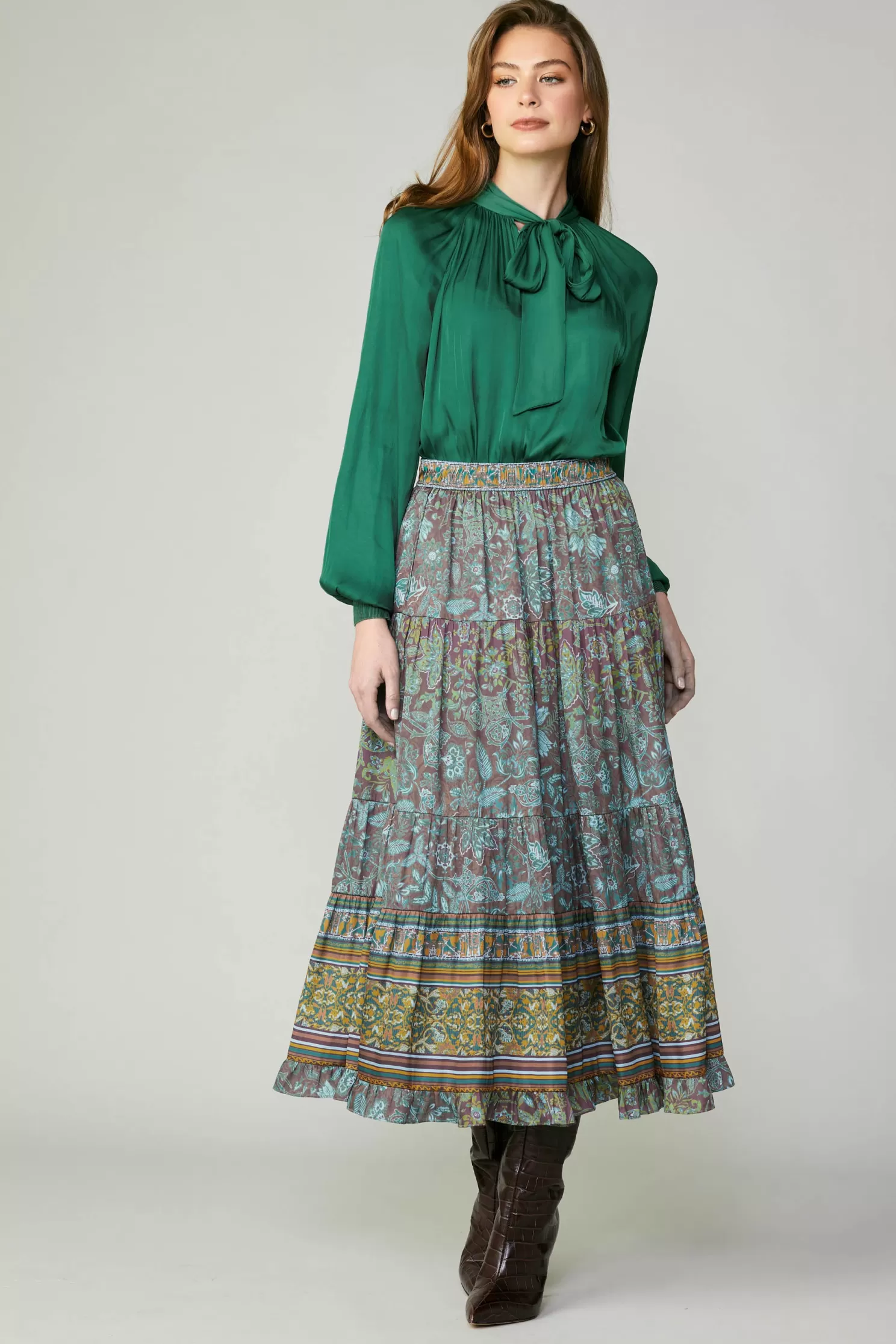 Fashion Border Printed Floral Skirt Skirts | Sets