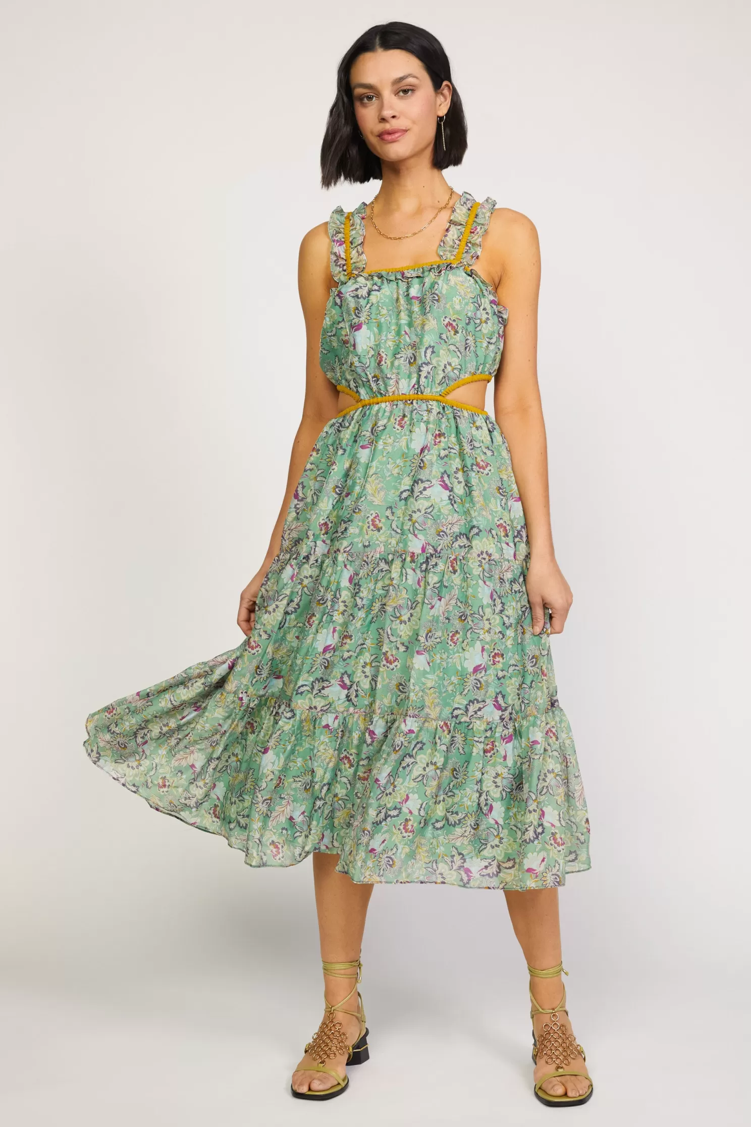 Best Botanical Cutout Detail Dress Midi Dresses