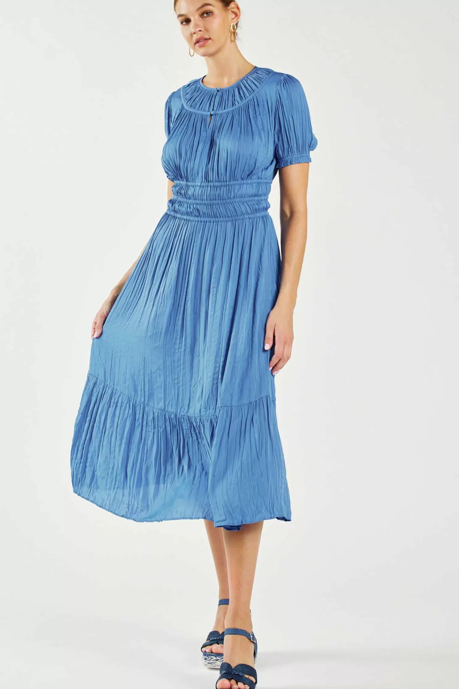 Cheap Brooklyn Pleated Midi Dress Midi Dresses