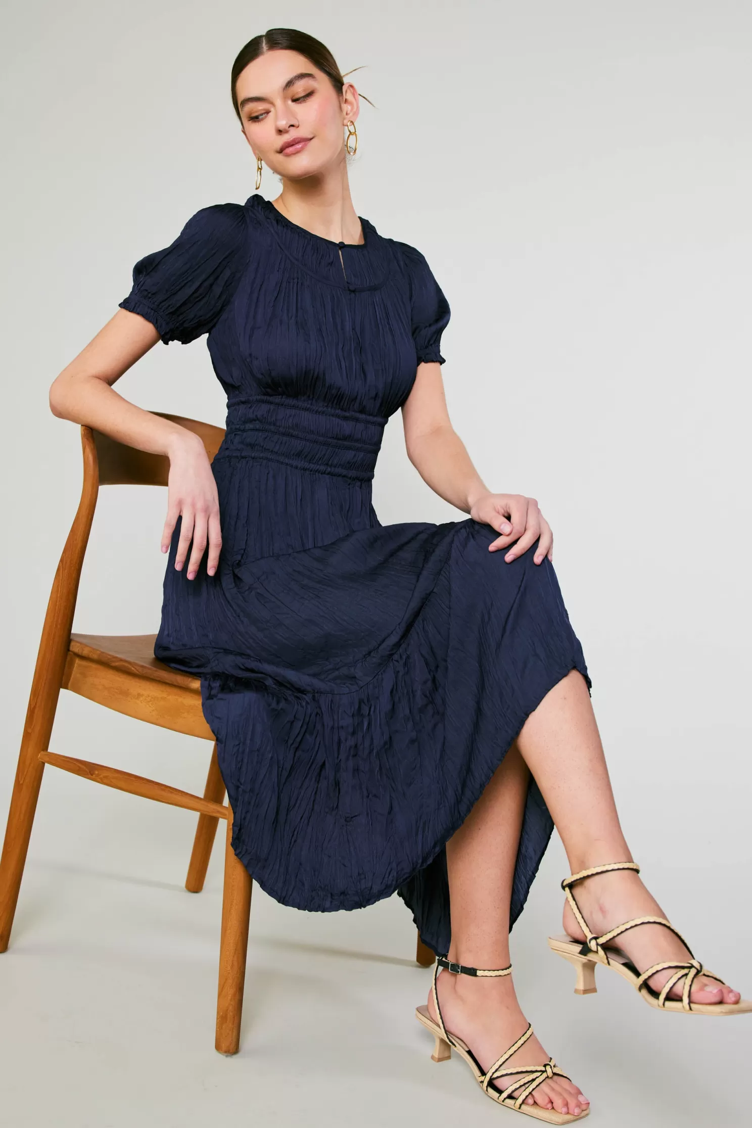 Fashion Brooklyn Pleated Midi Dress