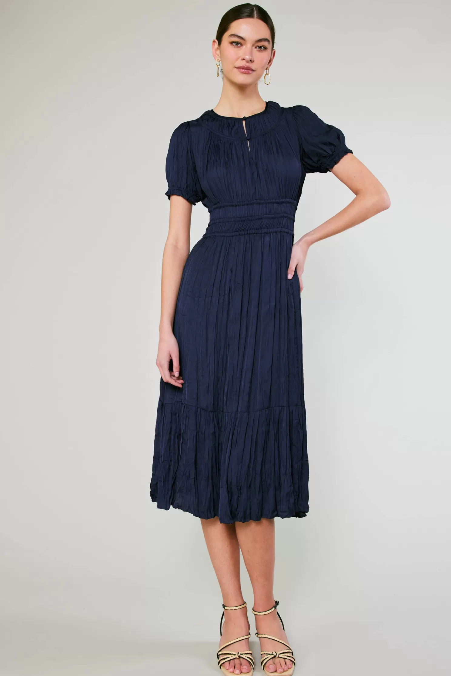 Fashion Brooklyn Pleated Midi Dress