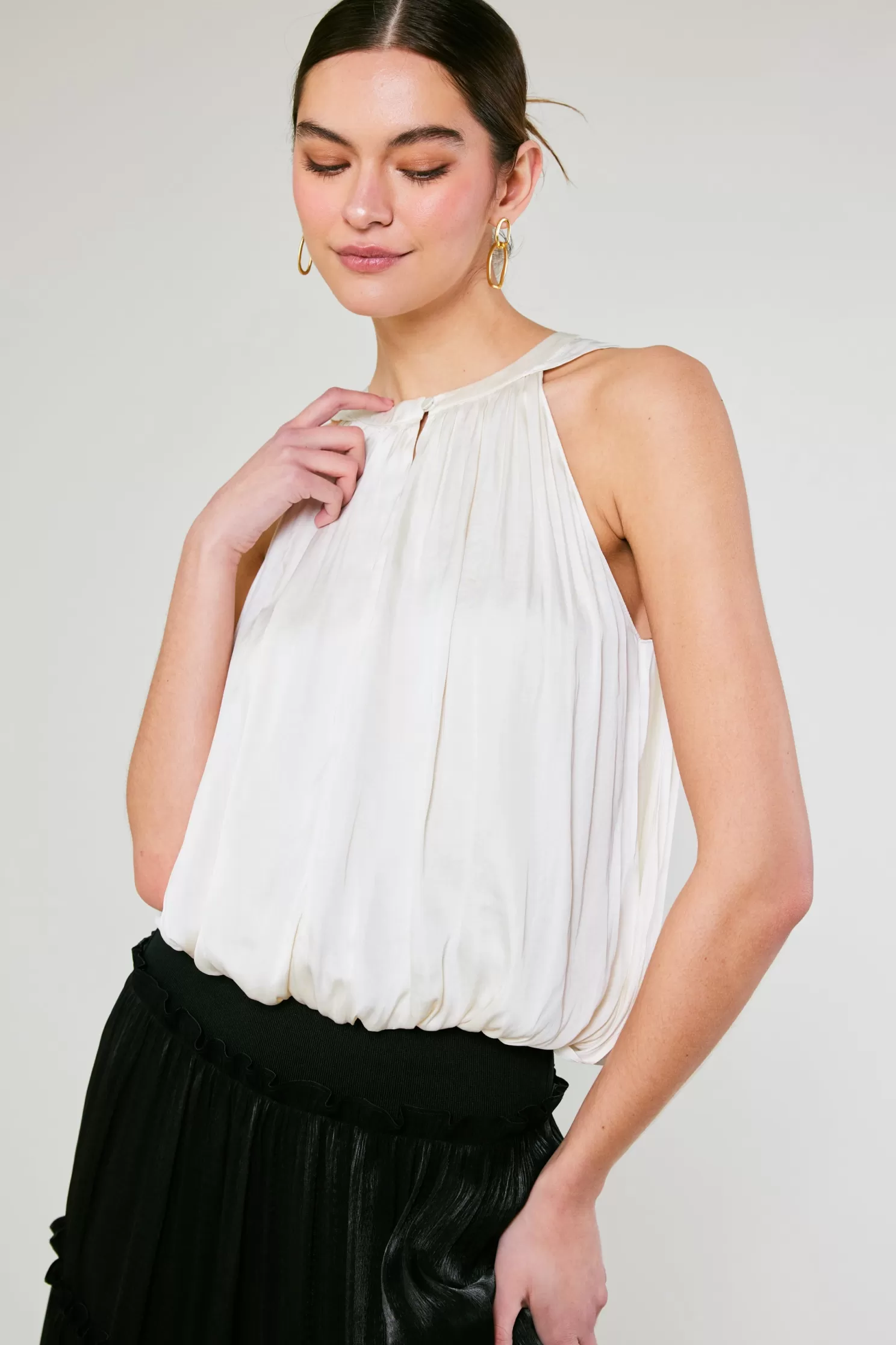 Outlet Bubble Hem Blouse Blouses | Sleeveless Tops