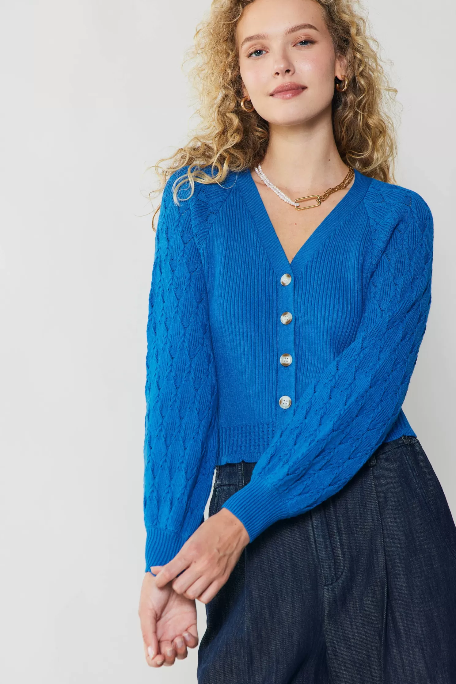 Hot Button Cardigan Sweaters | Long Sleeve Tops