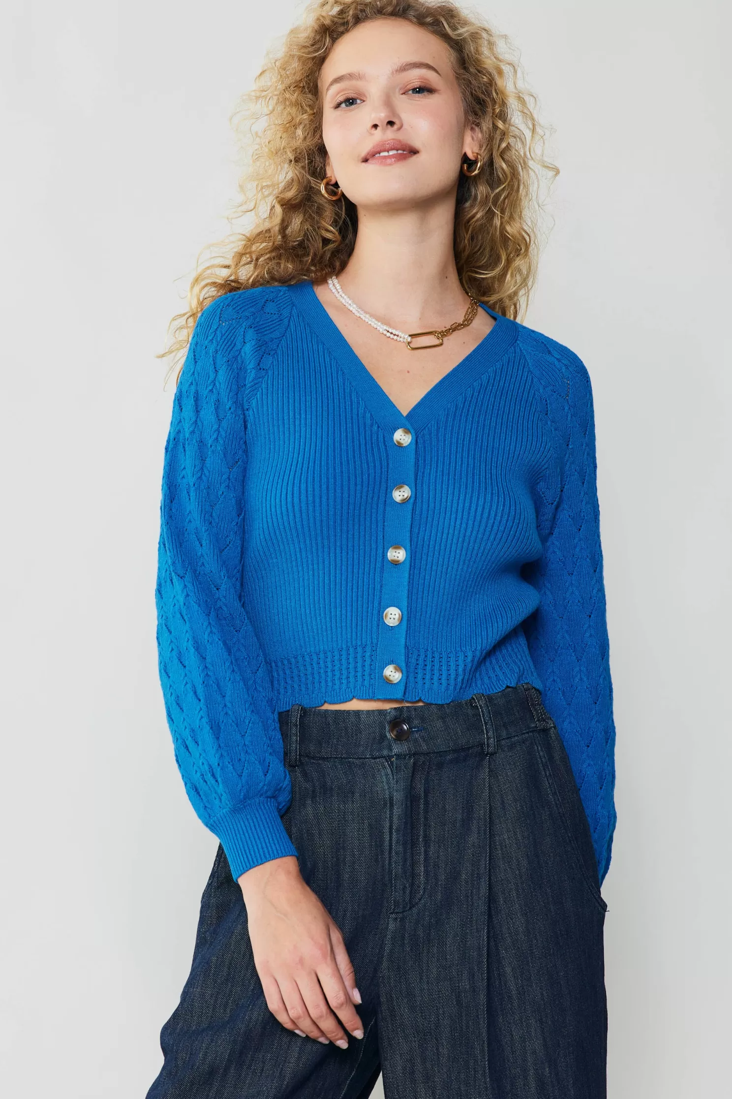 Hot Button Cardigan Sweaters | Long Sleeve Tops