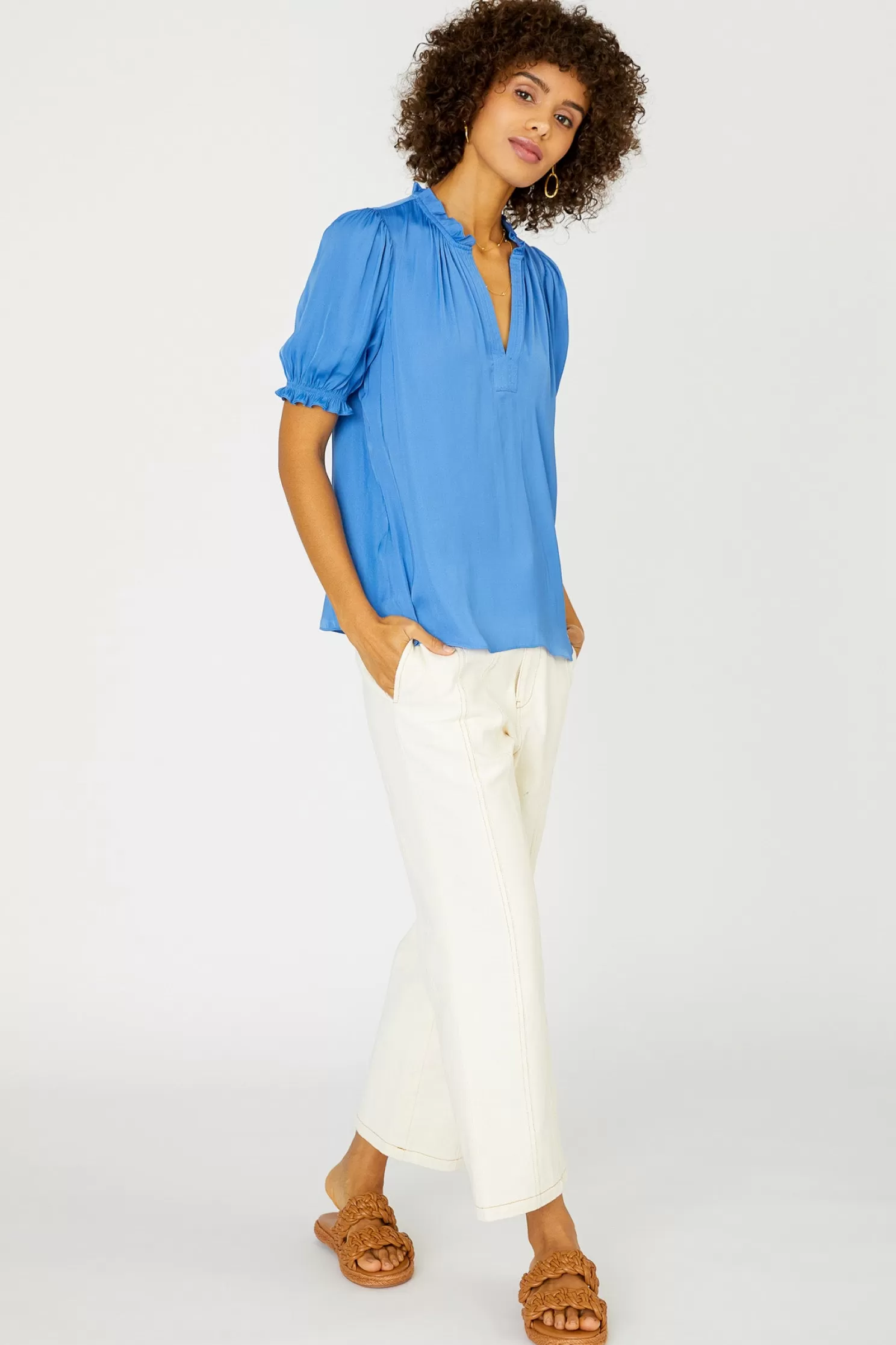 Online Camelia Ruffled Blouse Blouses | Short Sleeve Tops