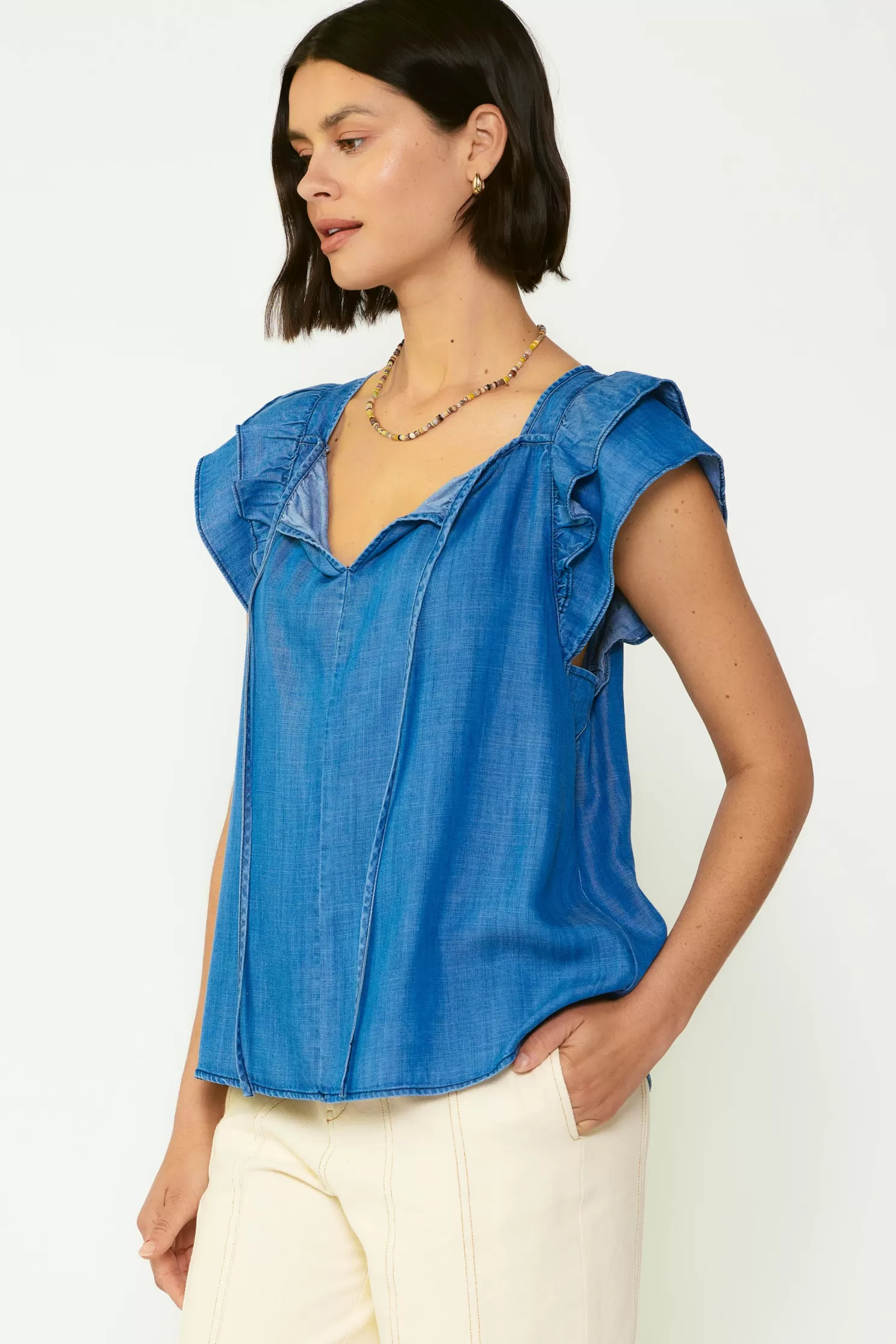 Online Back Cutout Top Blouses | Short Sleeve Tops