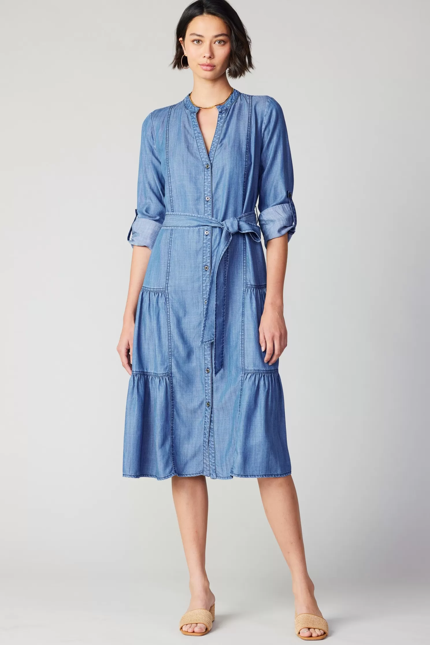 Best Sale Buttondown Dress Midi Dresses