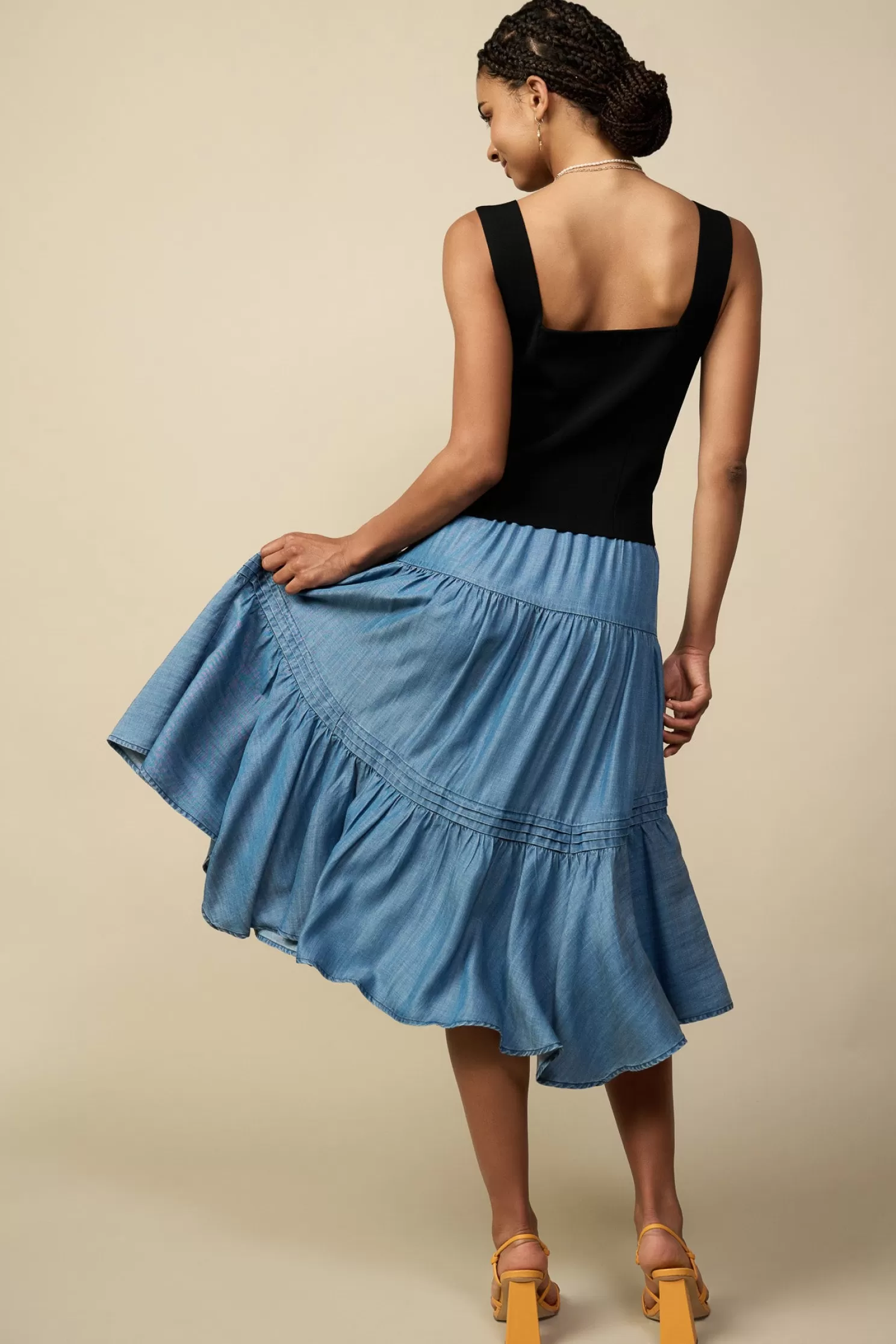 New Tiered Midi Skirt BOTTOMS | Skirts