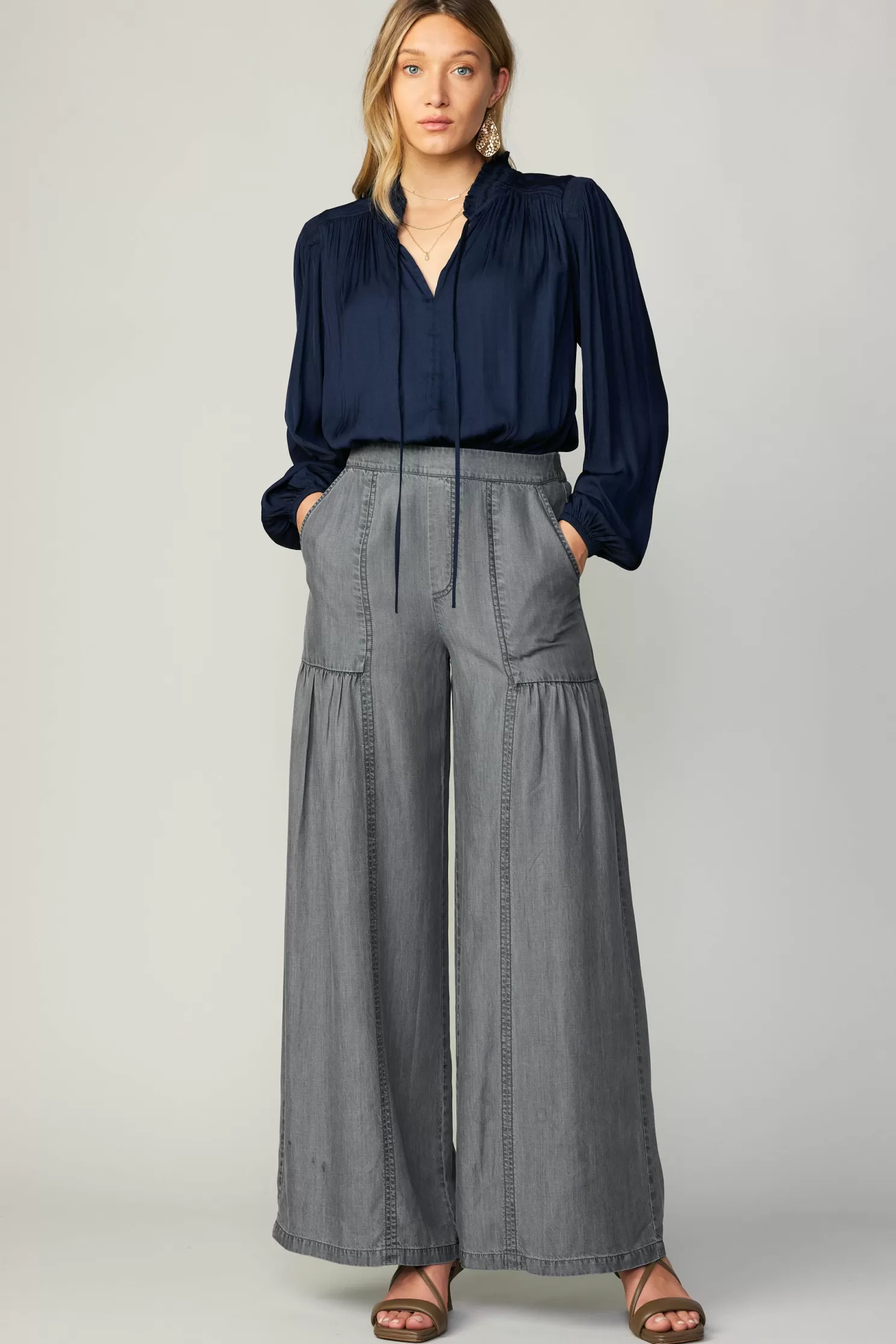 Best Chambray Tiered Wide Pants BOTTOMS | Pants