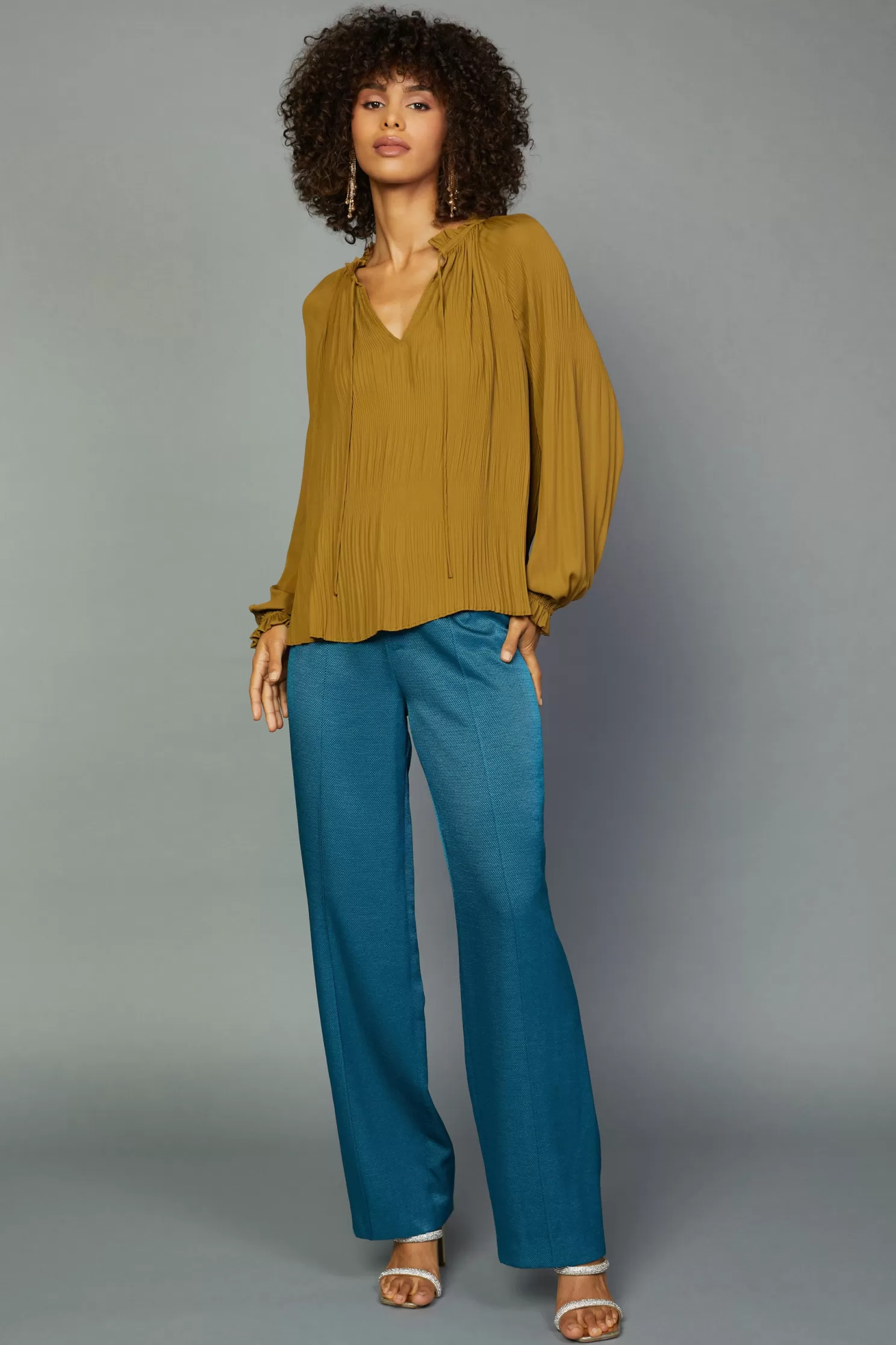 Discount Charlotte Pleated Blouse Blouses | Long Sleeve Tops