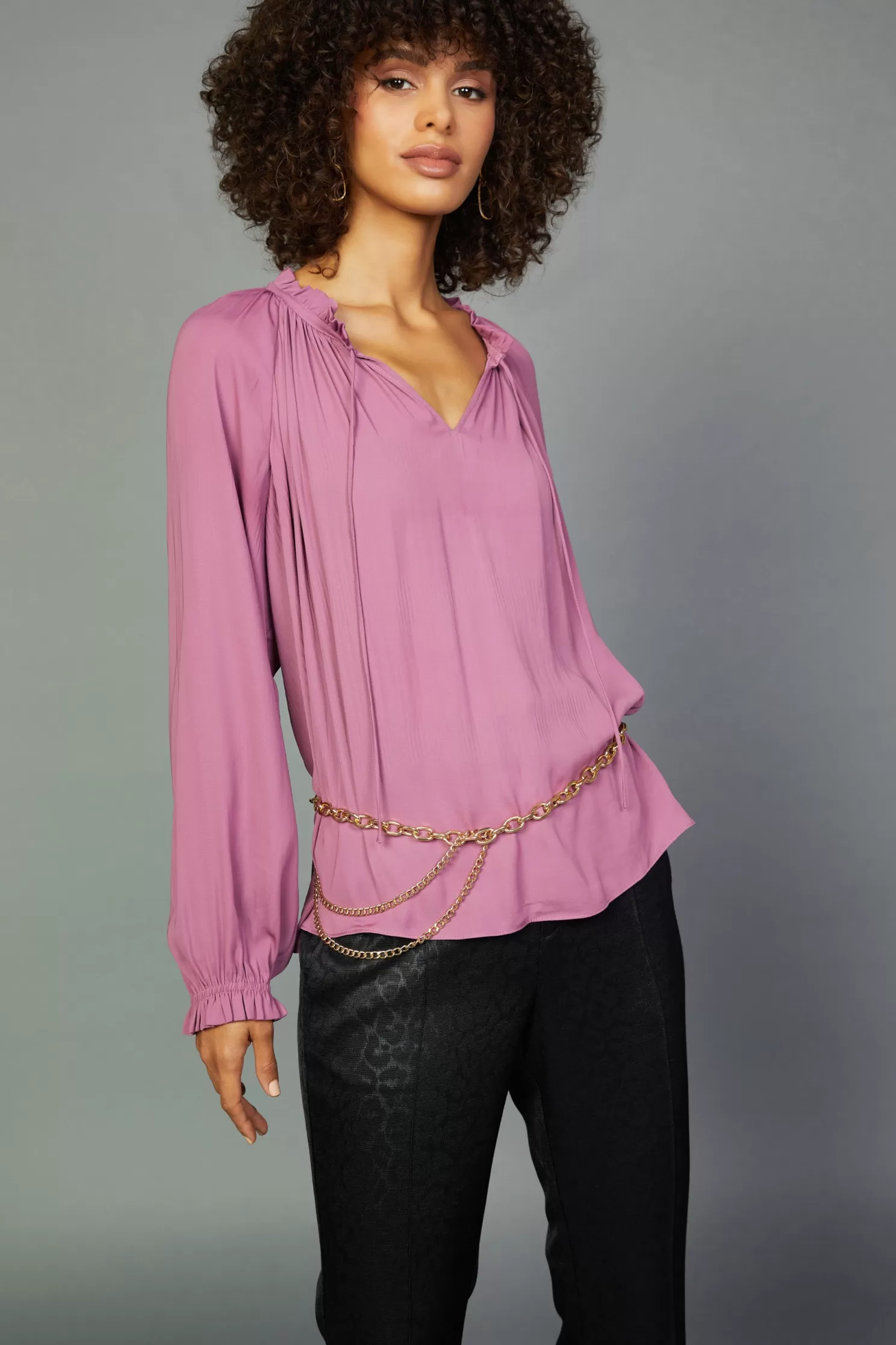 Sale Charlotte Pleated Blouse Long Sleeve Tops | Blouses