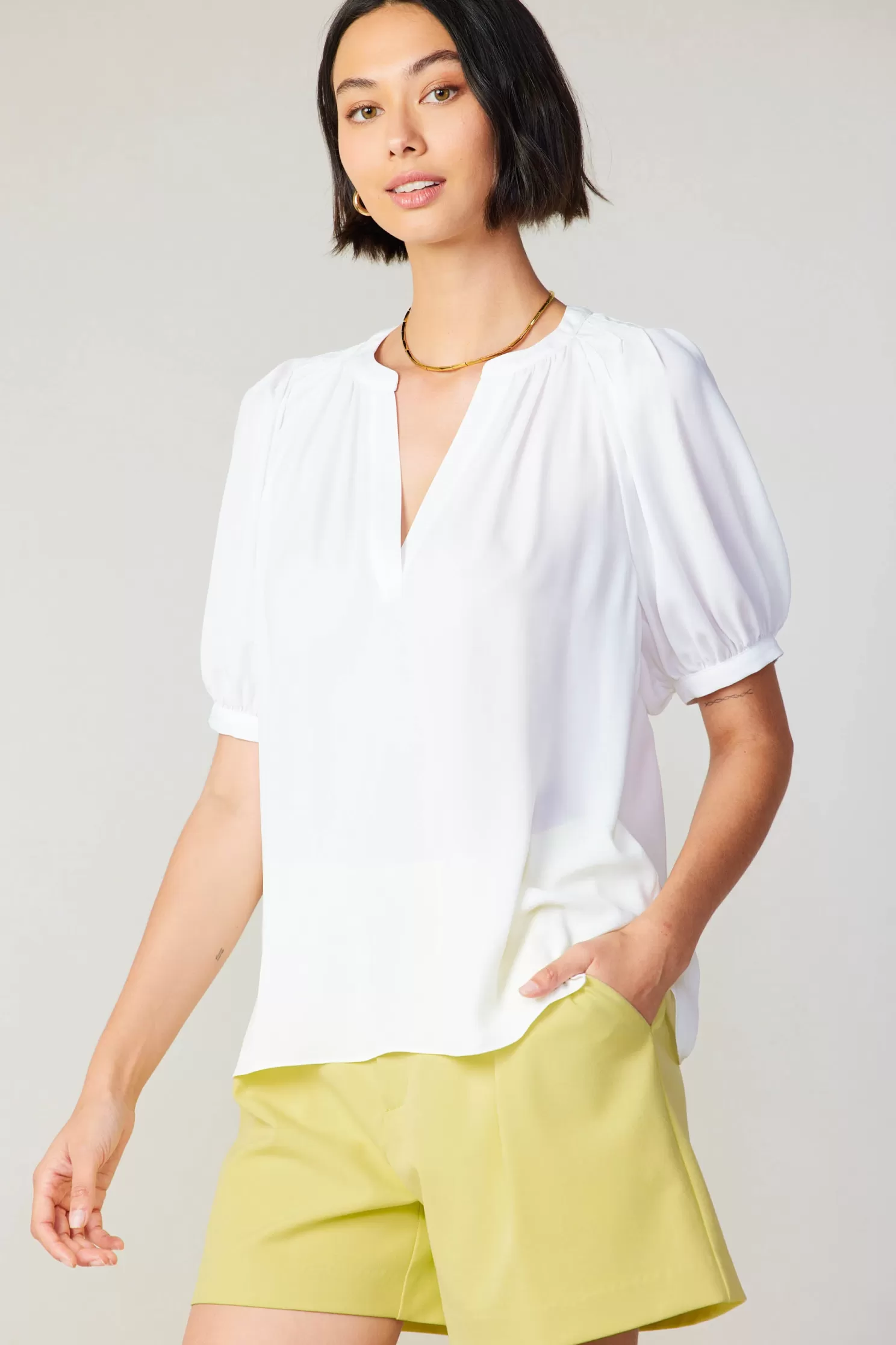 Sale Classic V Neck Blouse Blouses | Short Sleeve Tops