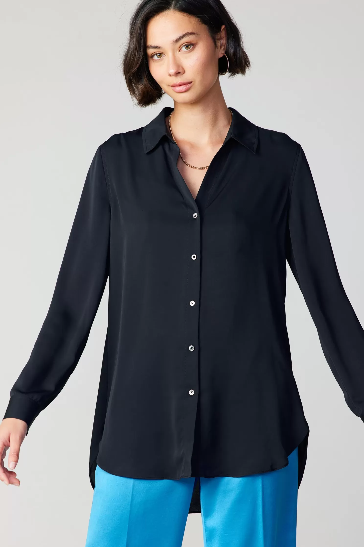 Hot Collared Buttondown Shirt Long Sleeve Tops