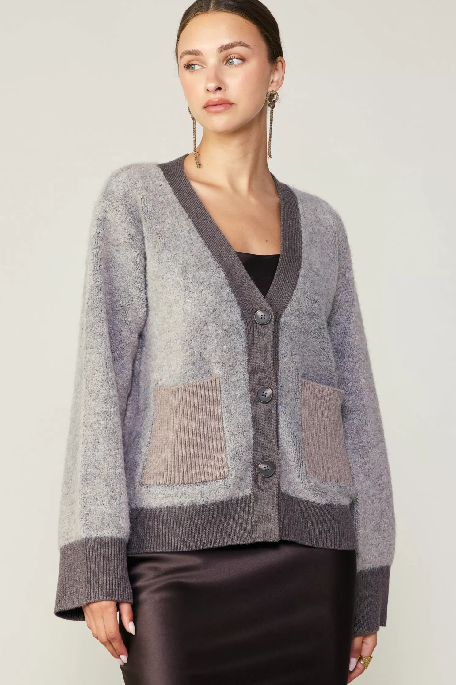 Online Contrast Pocket Cardigan Sweaters | Cardigans