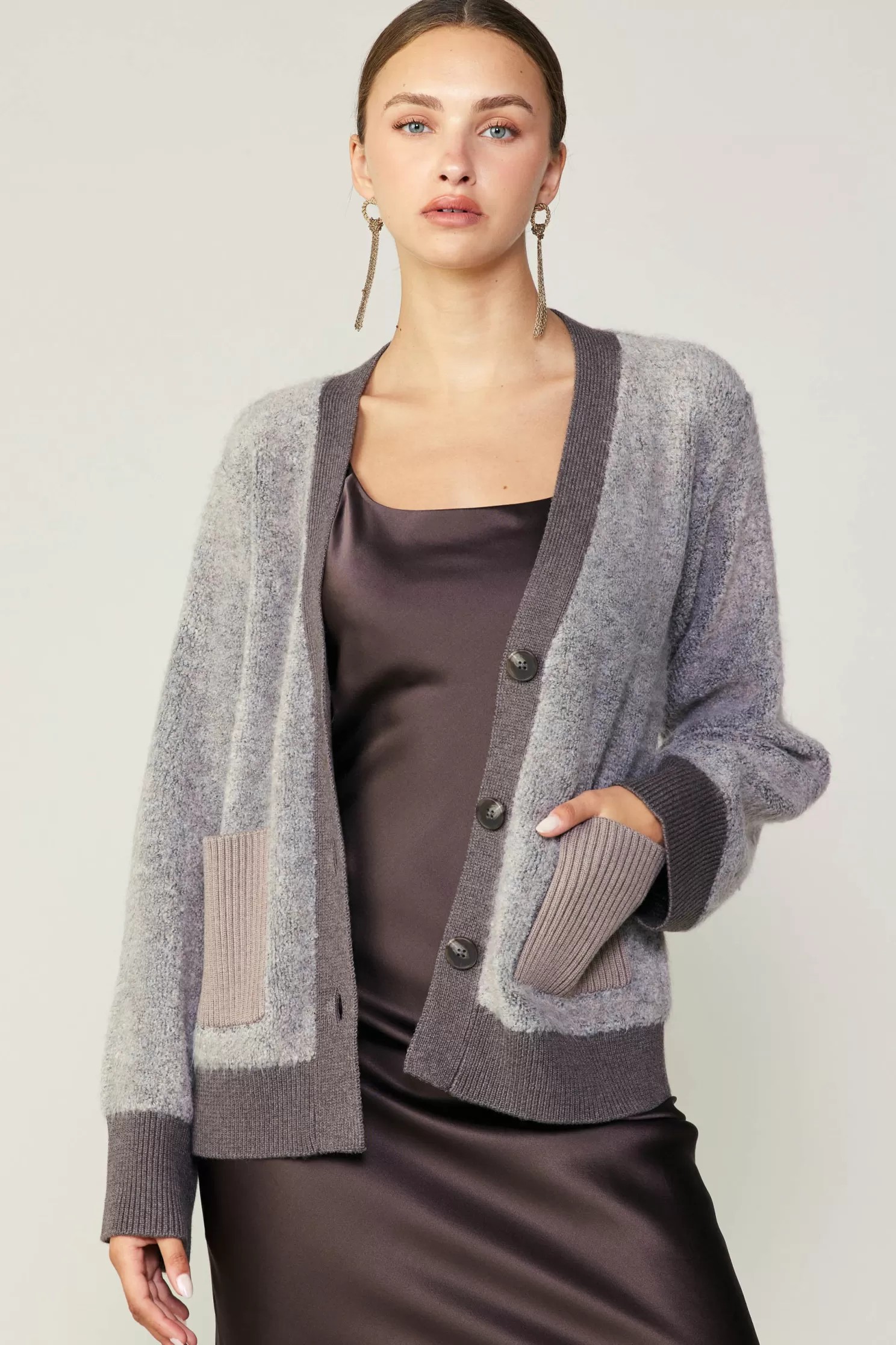 Online Contrast Pocket Cardigan Sweaters | Cardigans