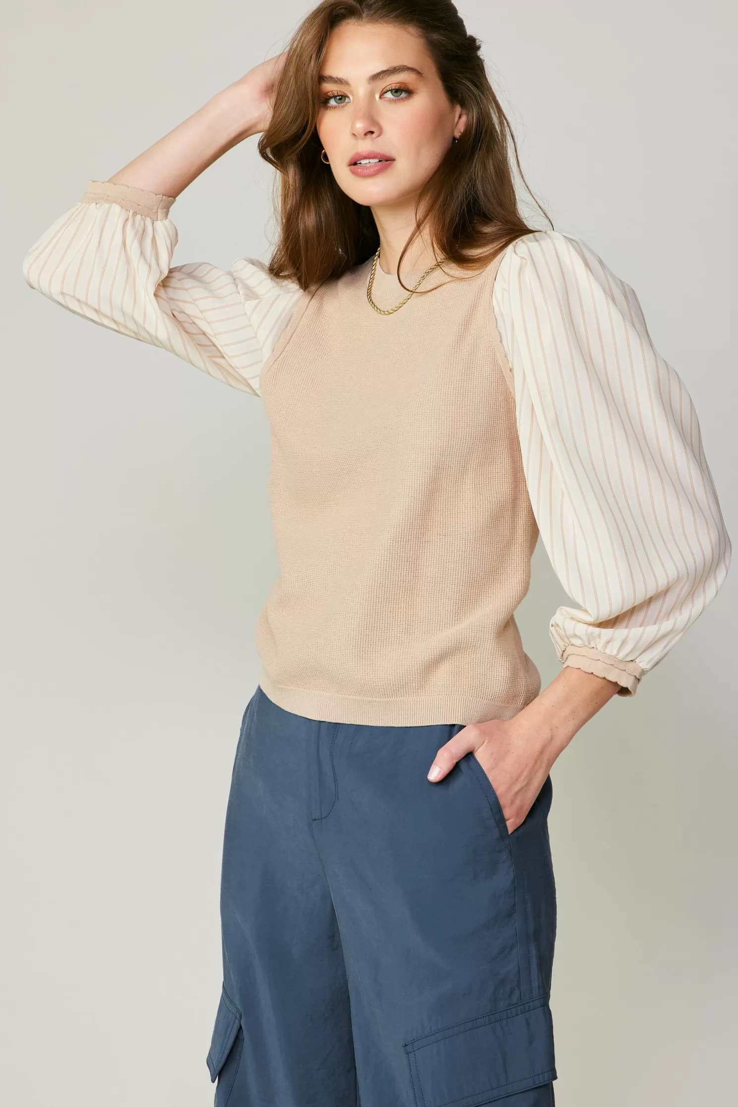 Discount Contrast Sweater Top Sweaters | Long Sleeve Tops