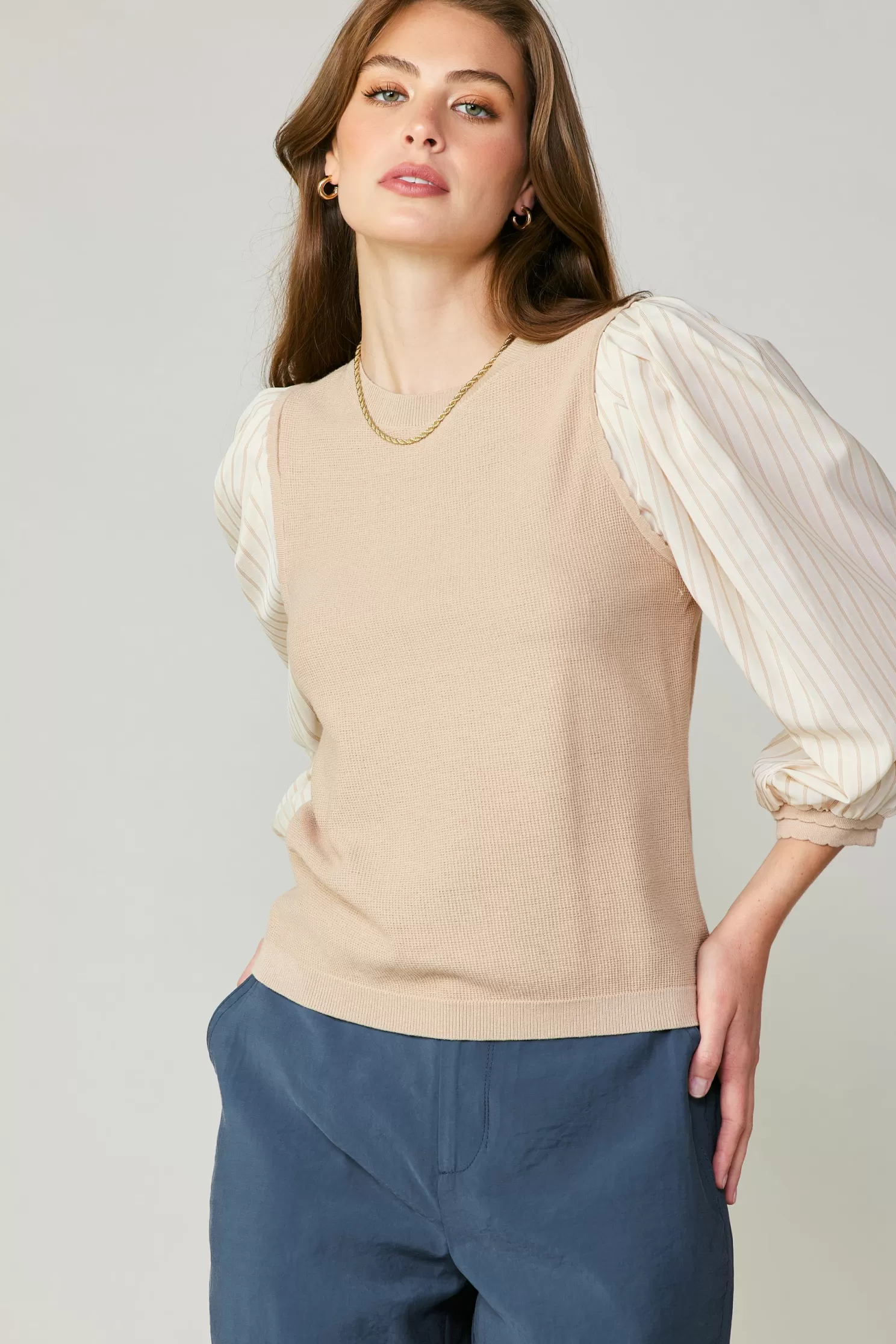 Discount Contrast Sweater Top Sweaters | Long Sleeve Tops