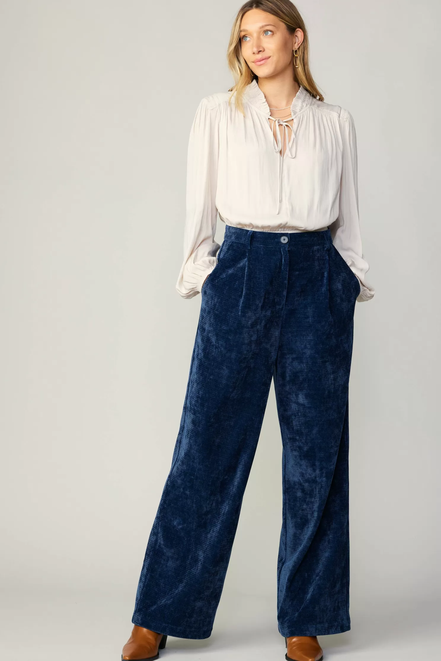 Best Corduroy Pleated Wide Leg Pant BOTTOMS | Pants