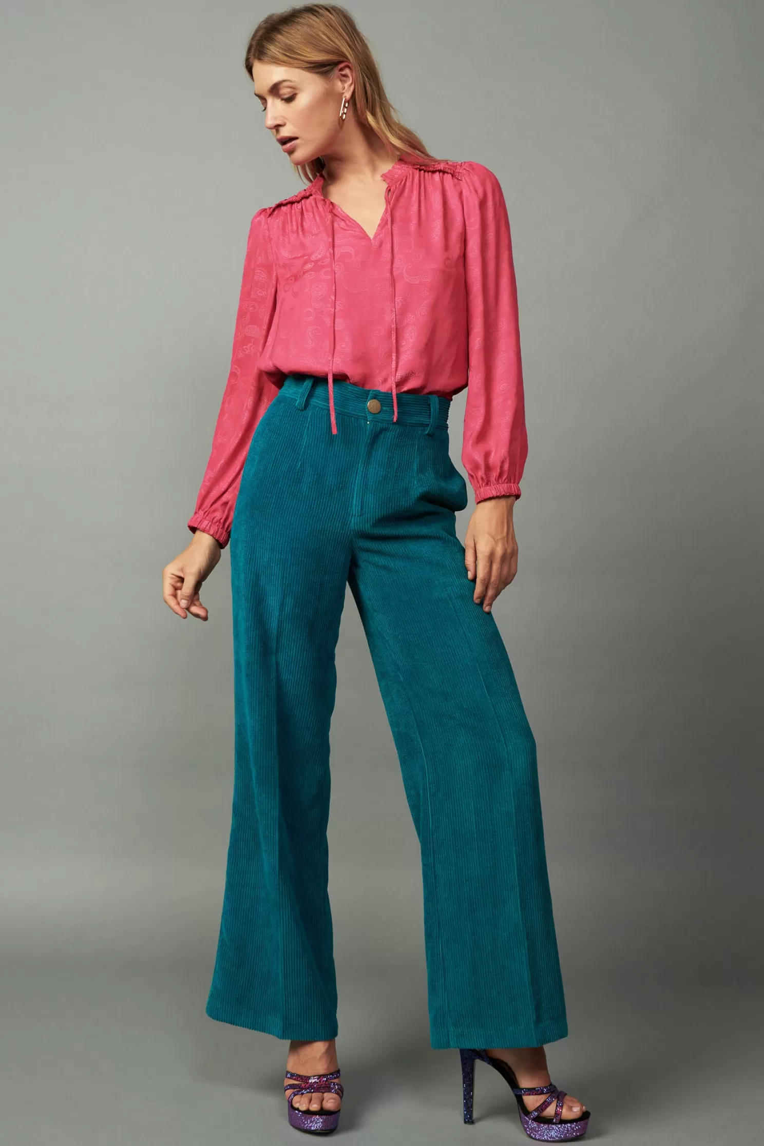 Fashion Corduroy Wide Leg Pants BOTTOMS | Pants