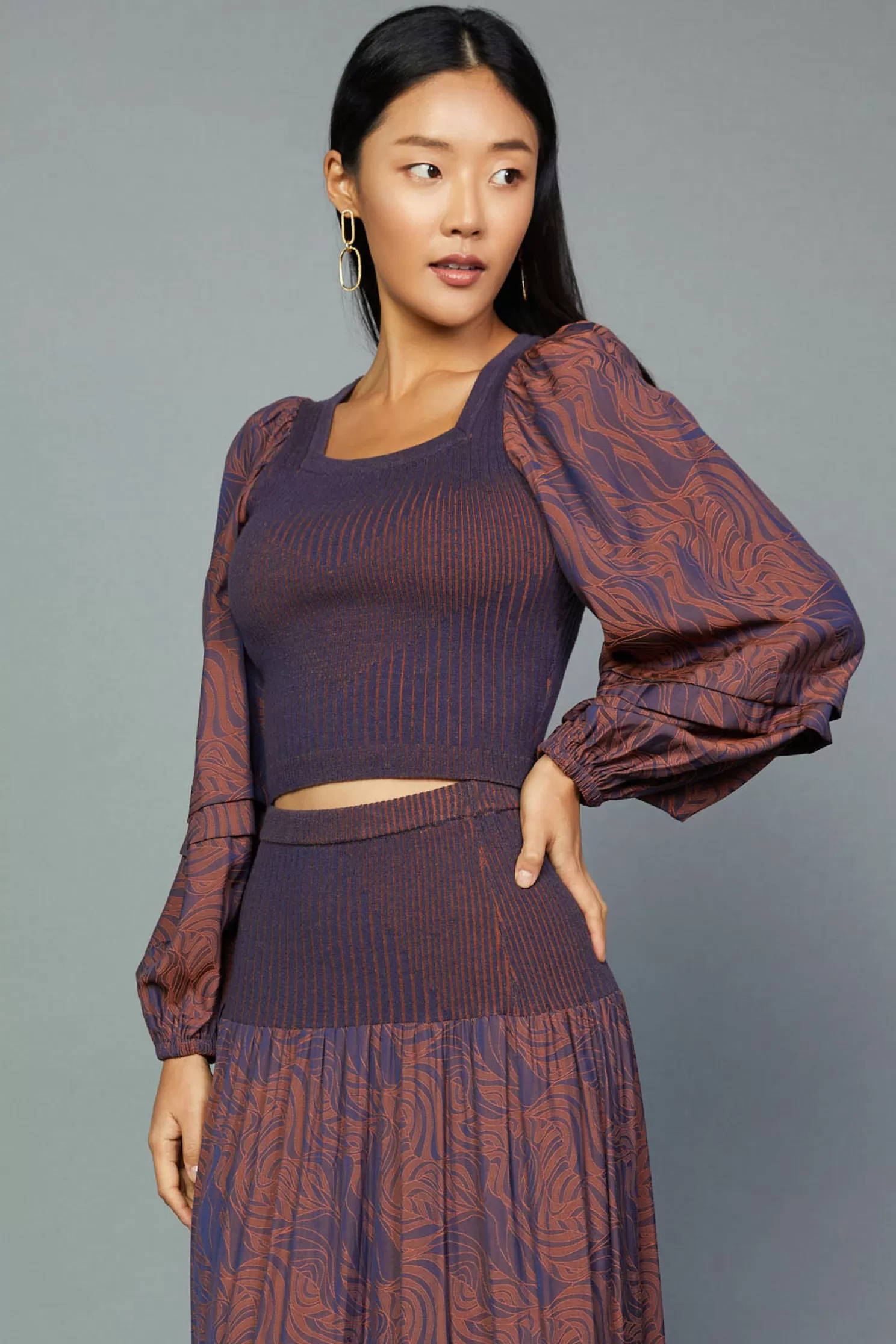 Outlet Cropped Jacquard Sweater Sweaters | Long Sleeve Tops