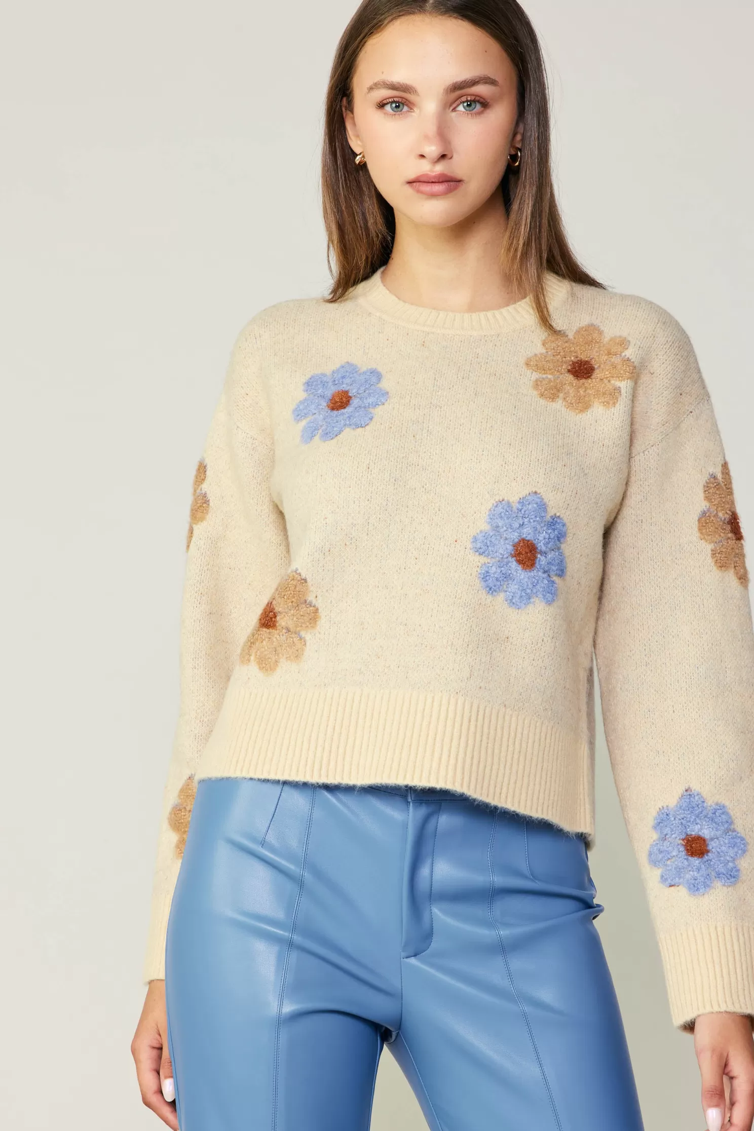 Online Daisy Embroidered Sweater Knitwear | Sweaters