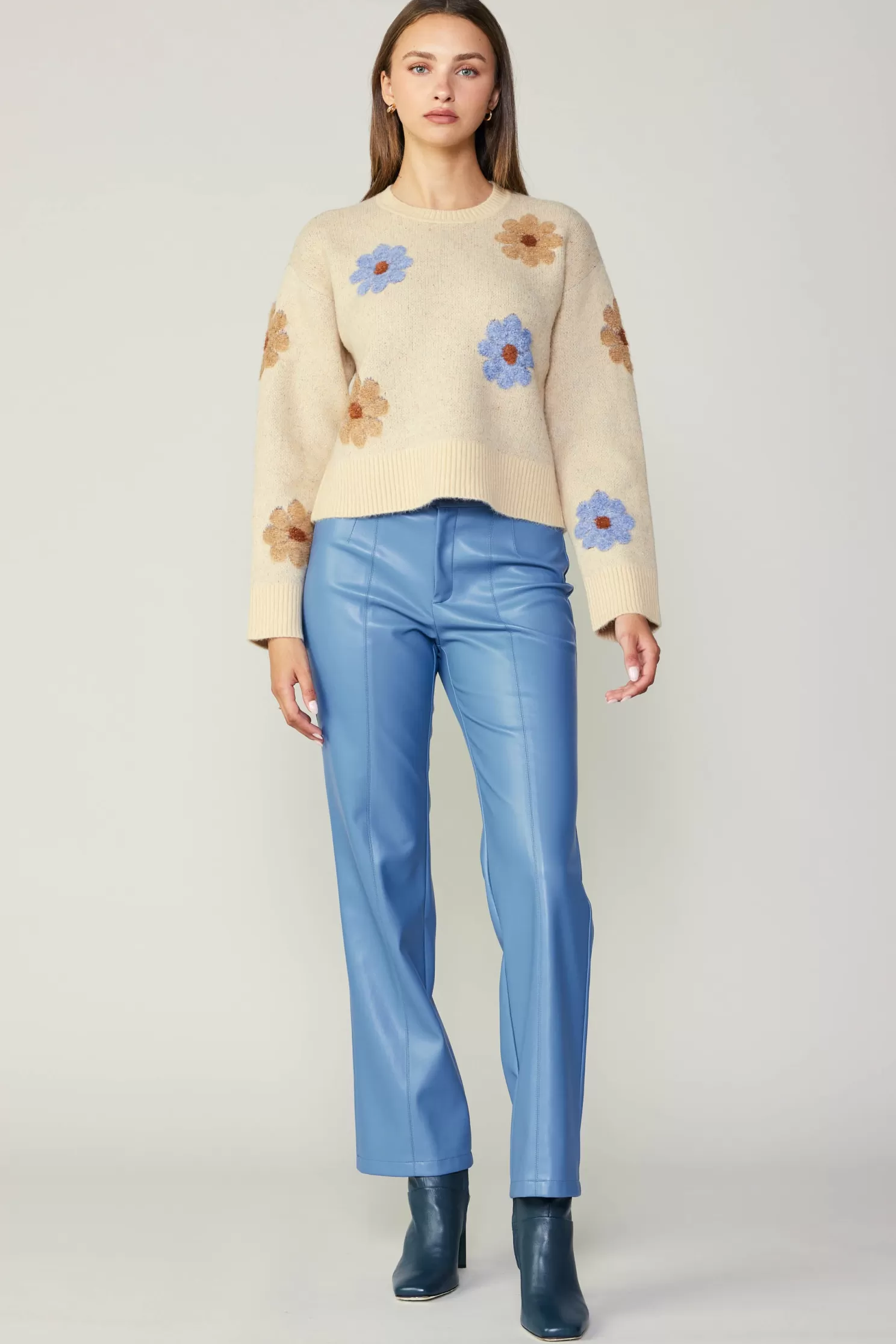 Online Daisy Embroidered Sweater Knitwear | Sweaters