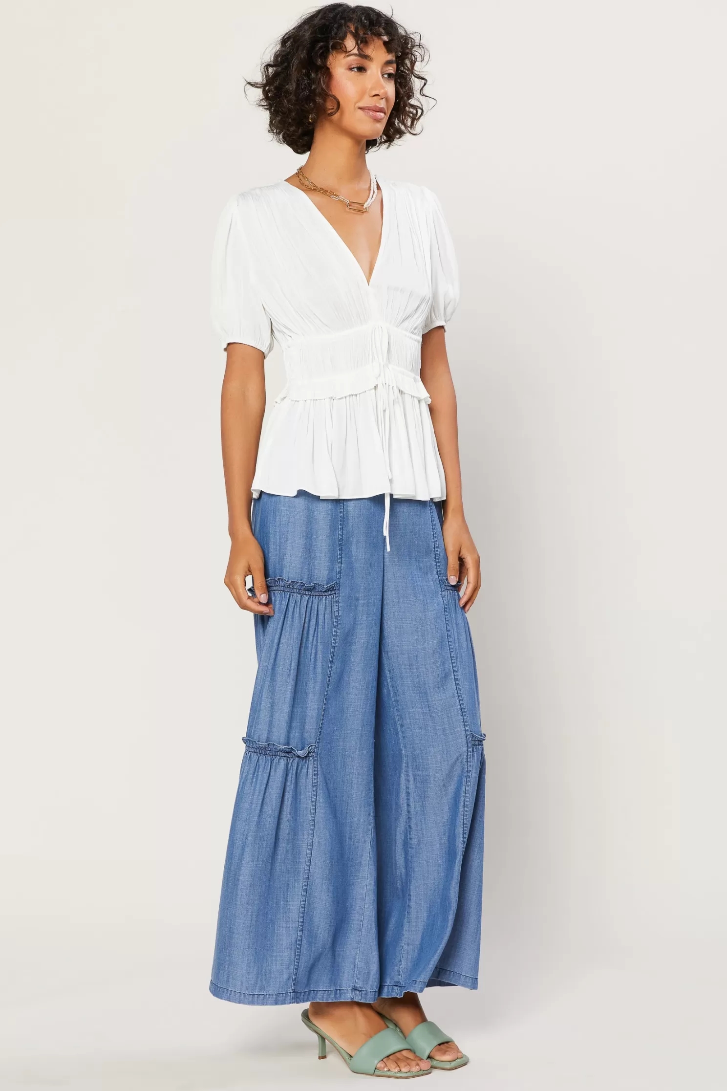 Discount Delilah Pleated Top Blouses | Short Sleeve Tops