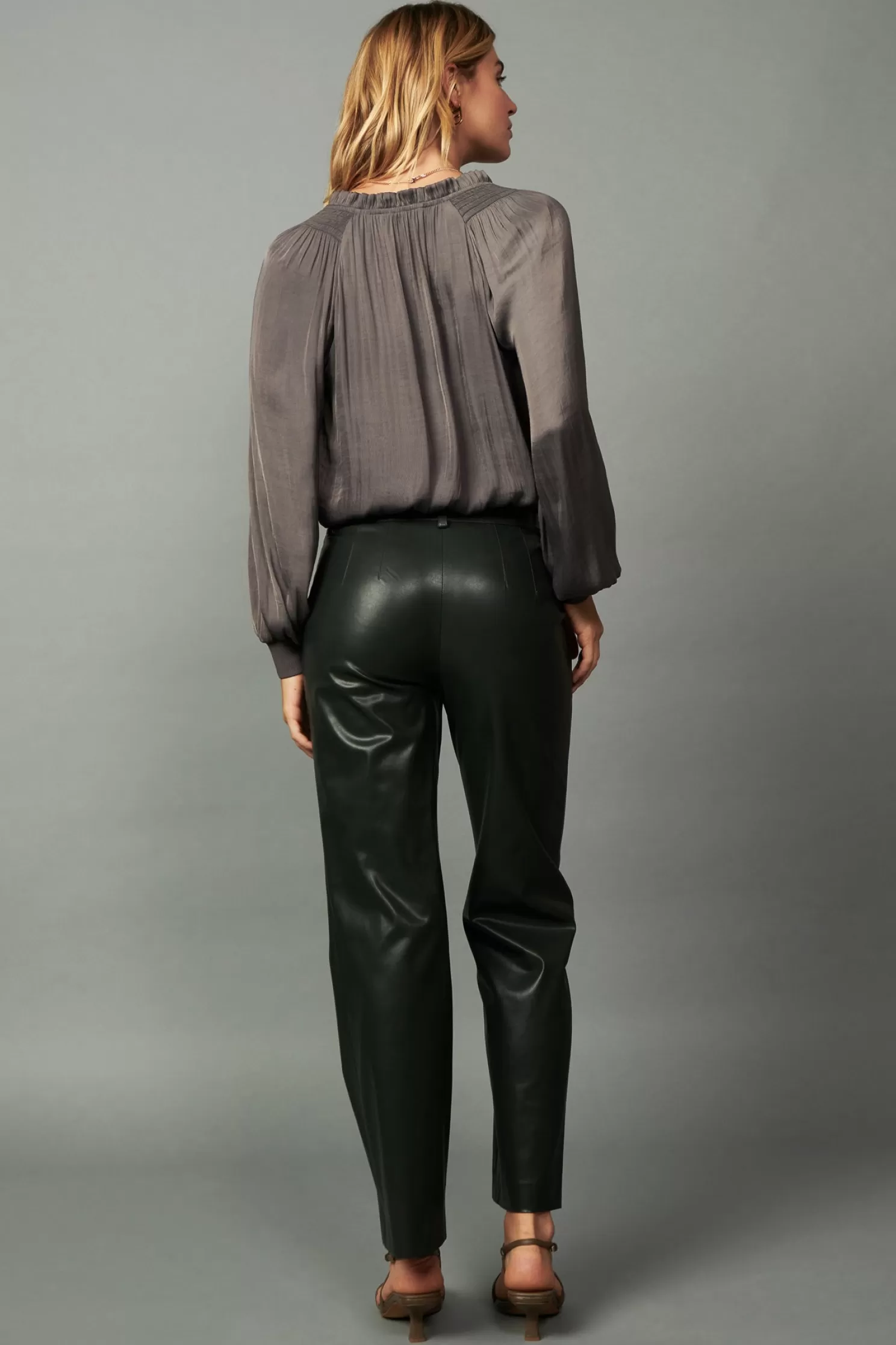 Cheap Faux Leather Straight Leg Pants BOTTOMS | Pants