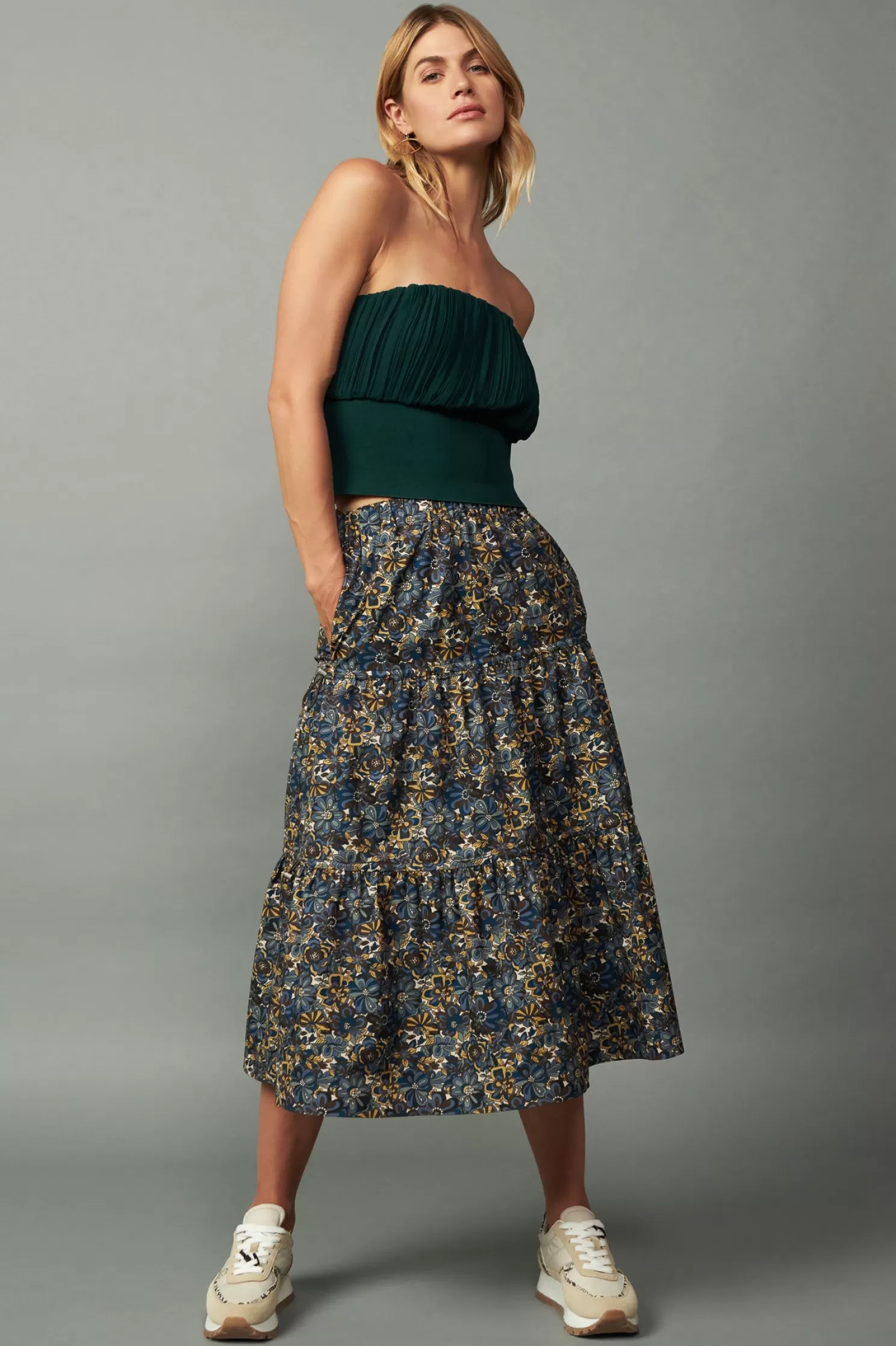 Outlet Floral Midi Skirt BOTTOMS | Skirts