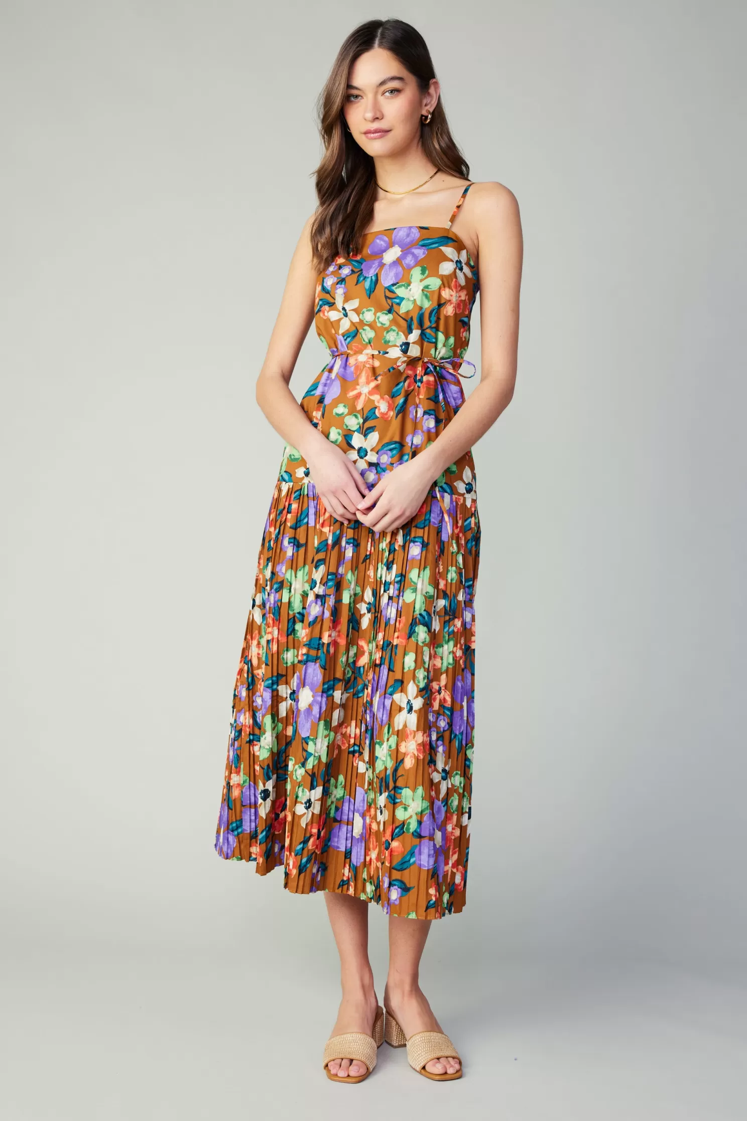 Hot Floral Pleated Skirt Maxi Dress Maxi Dresses