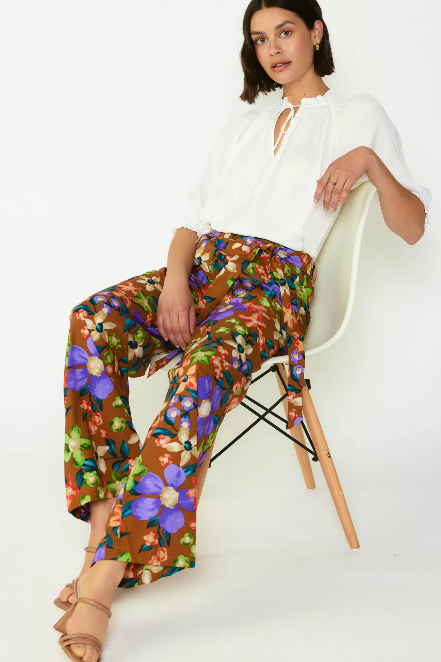 Best Sale Floral Print Belted Pants BOTTOMS | Pants