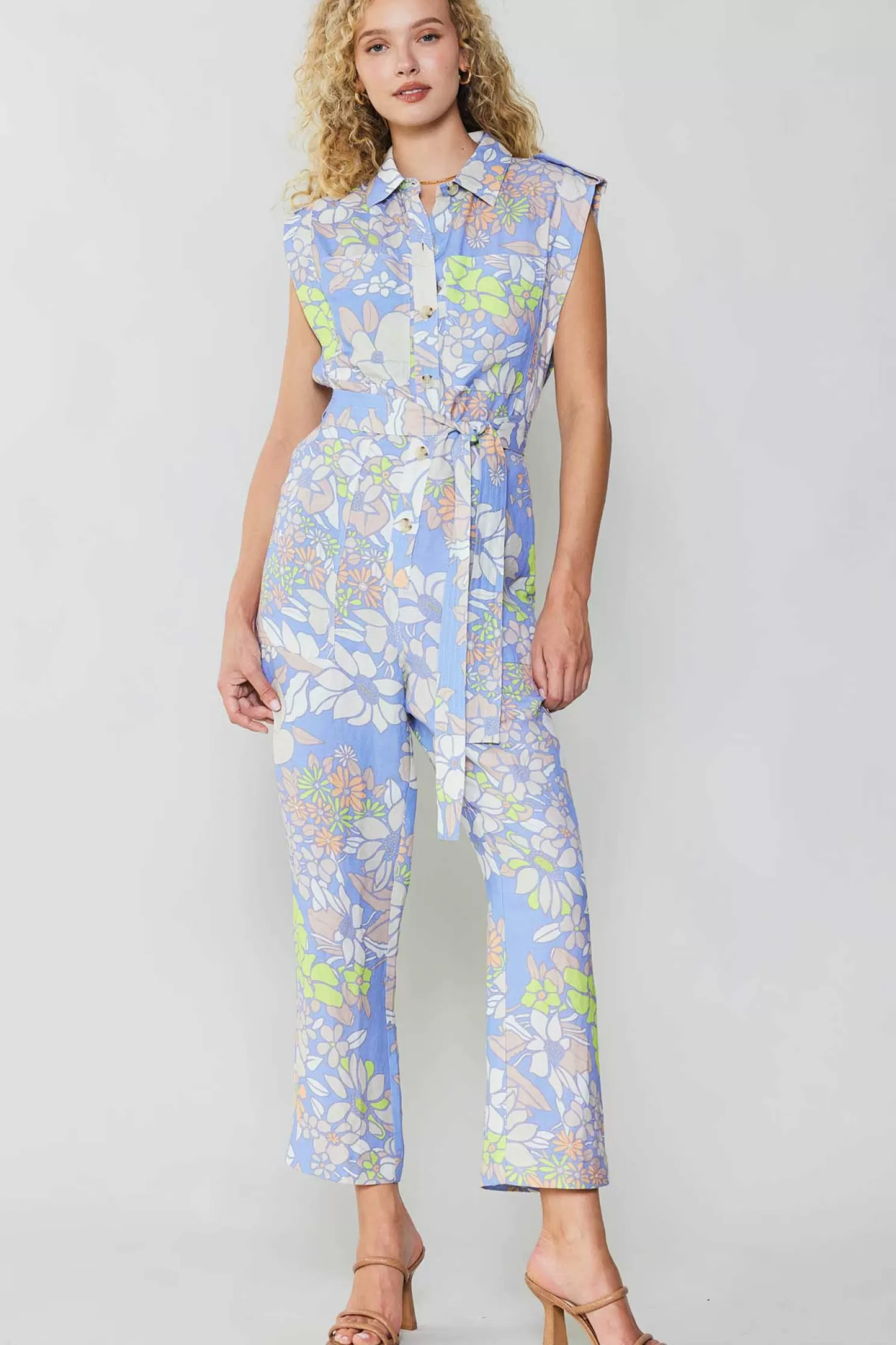 Online Floral Print Utility Jumpsuit Jumpsuits & Rompers