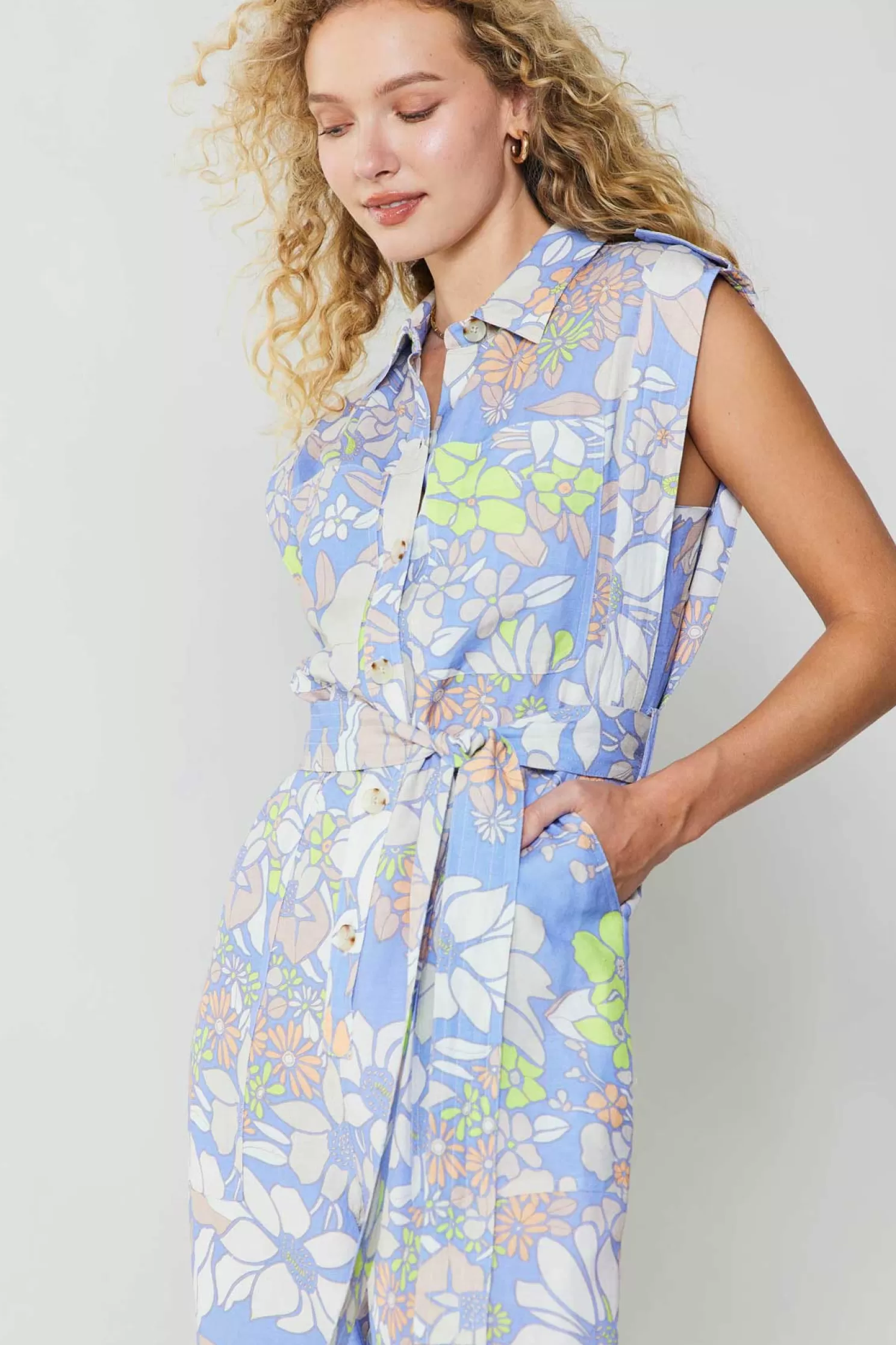 Online Floral Print Utility Jumpsuit Jumpsuits & Rompers