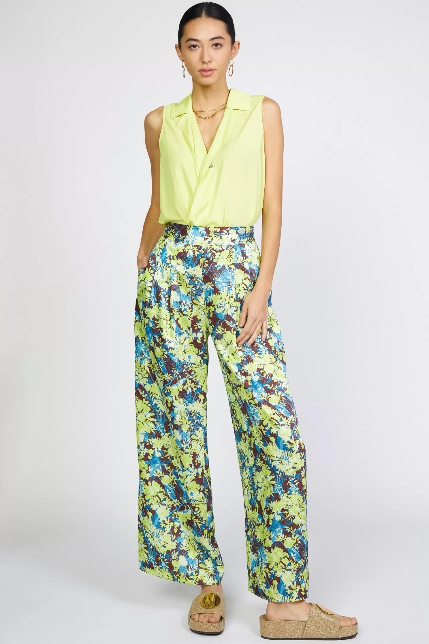 Fashion Floral Print Wide Pants BOTTOMS | Pants