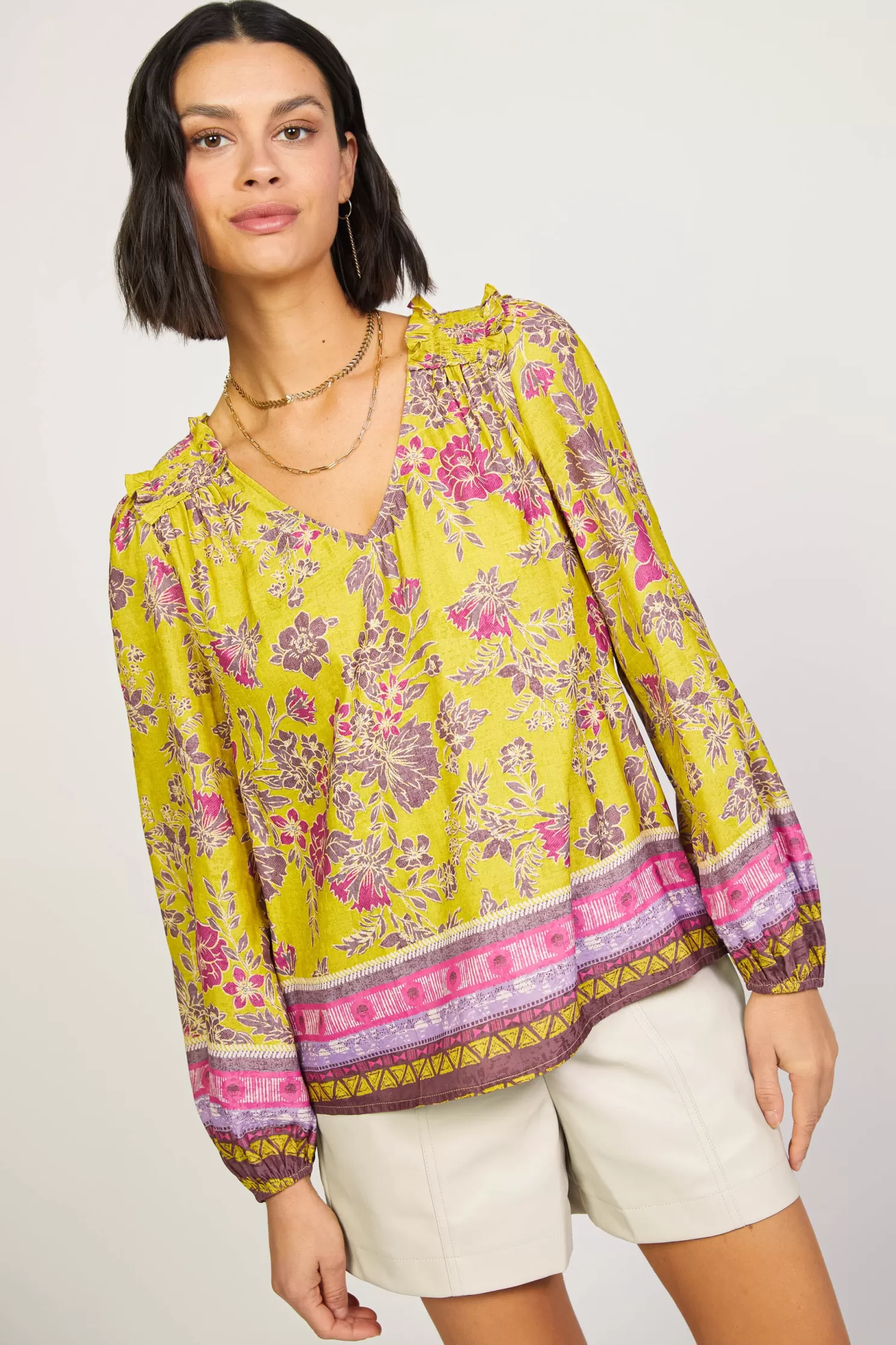 Online Floral Smocked Blouse Blouses