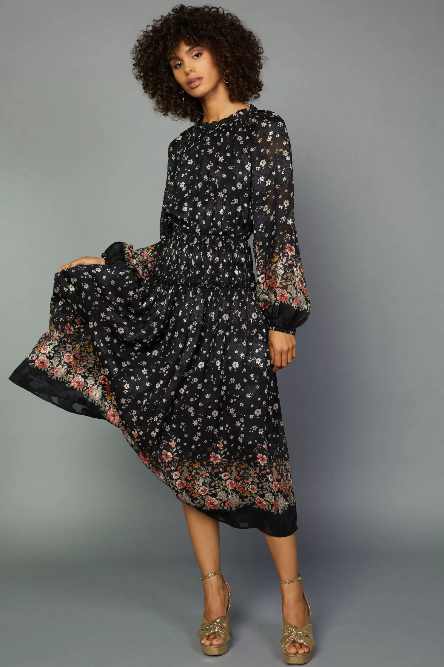 Flash Sale Floral Smocked Midi Dress Midi Dresses