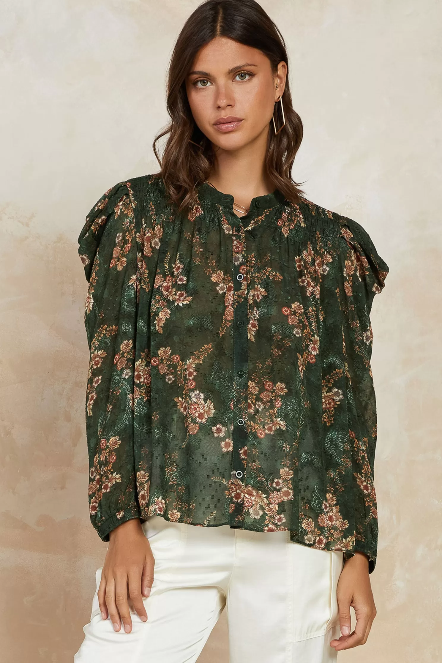 New Split Neck Blouse Blouses | Long Sleeve Tops