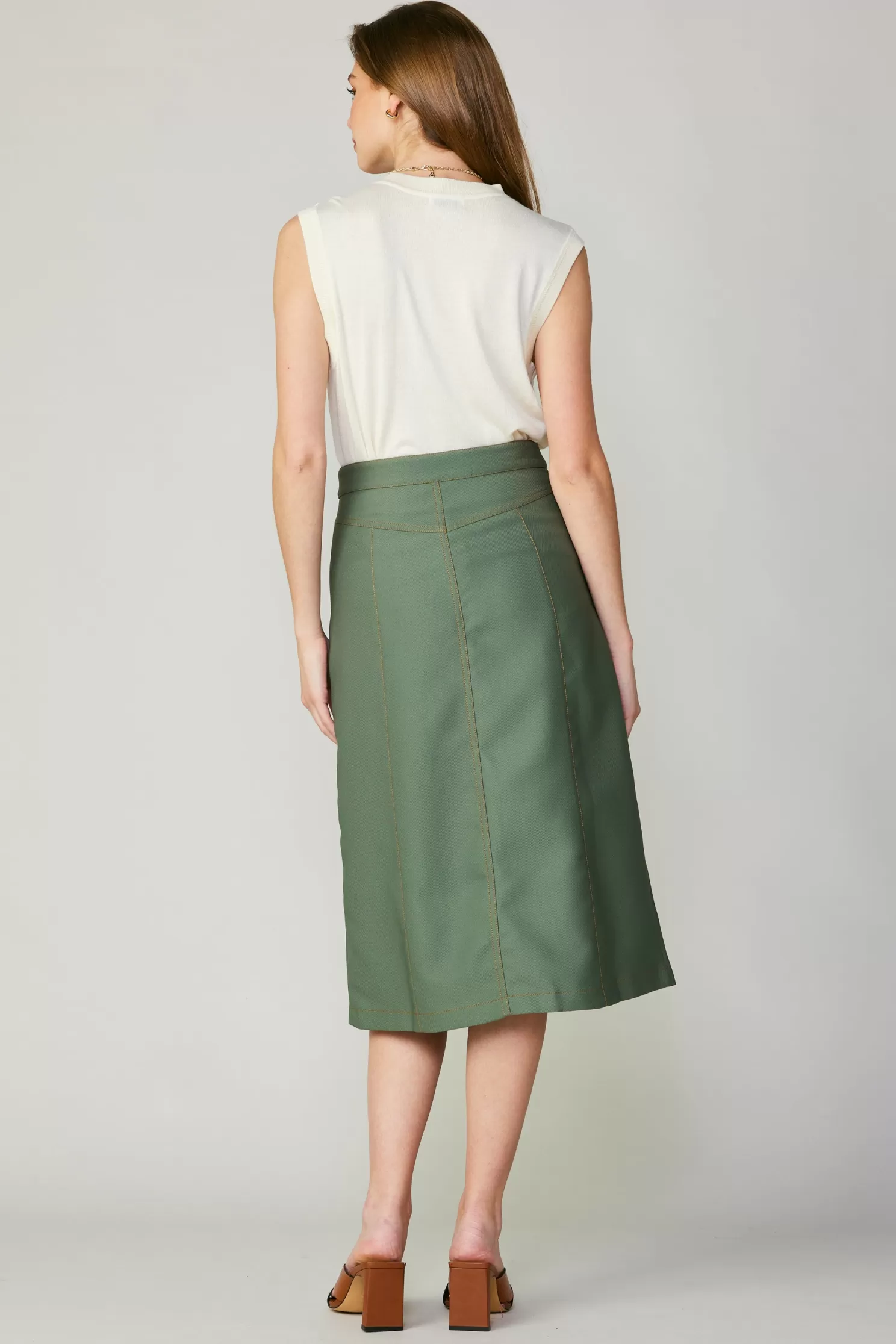 Cheap Front Slit Midi Skirt BOTTOMS | Skirts