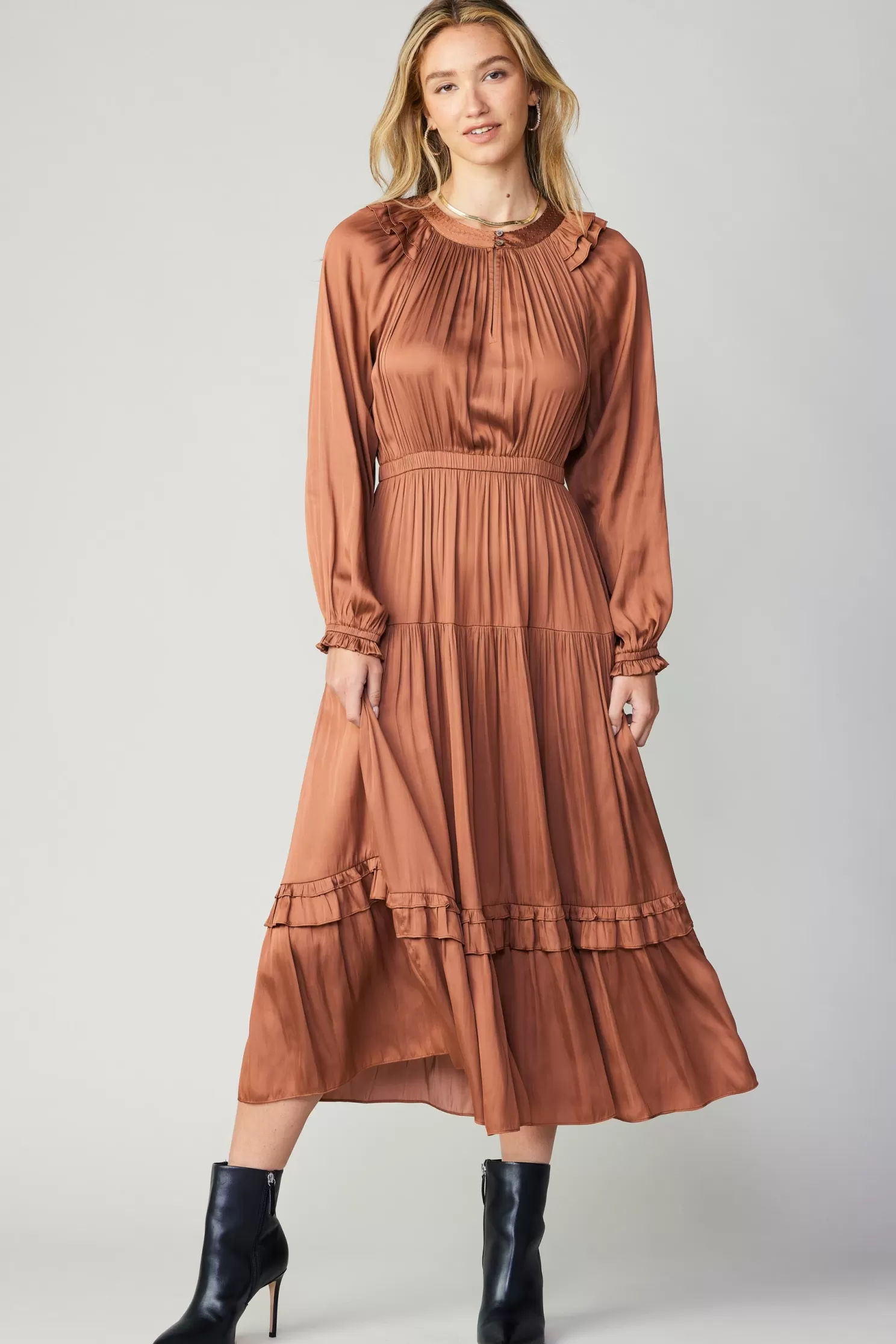 Shop Hera Ruffled Midi Dress Midi Dresses