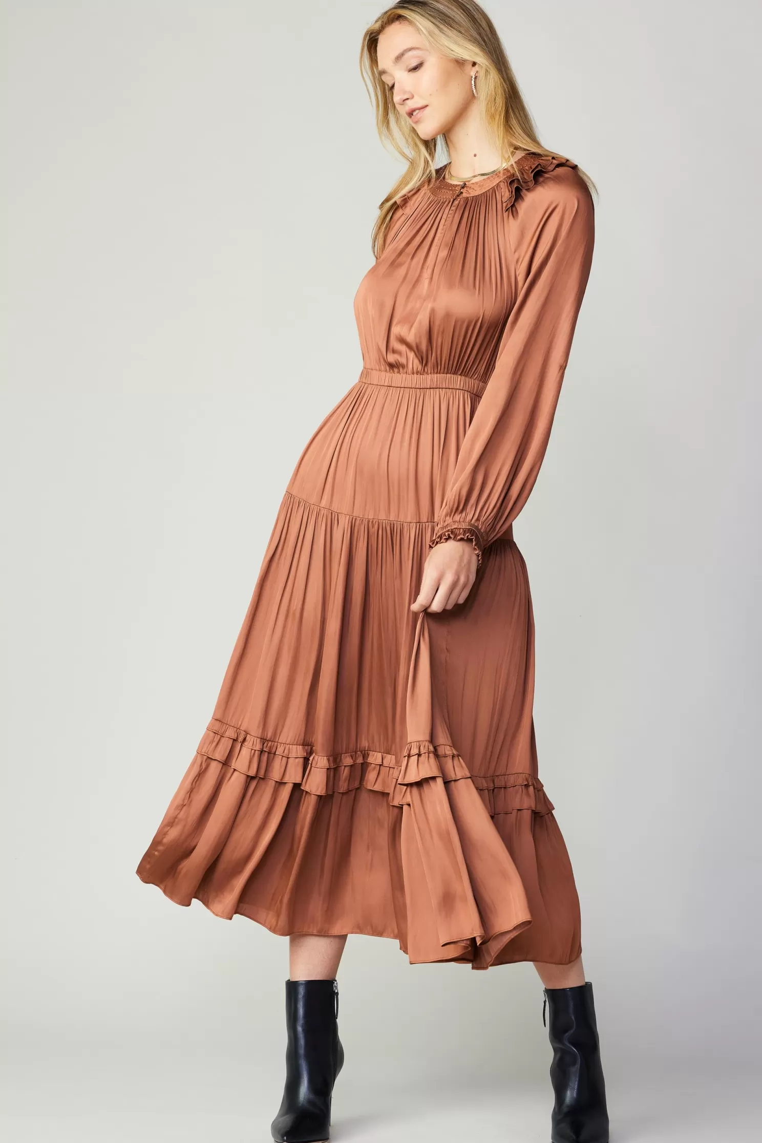 Shop Hera Ruffled Midi Dress Midi Dresses