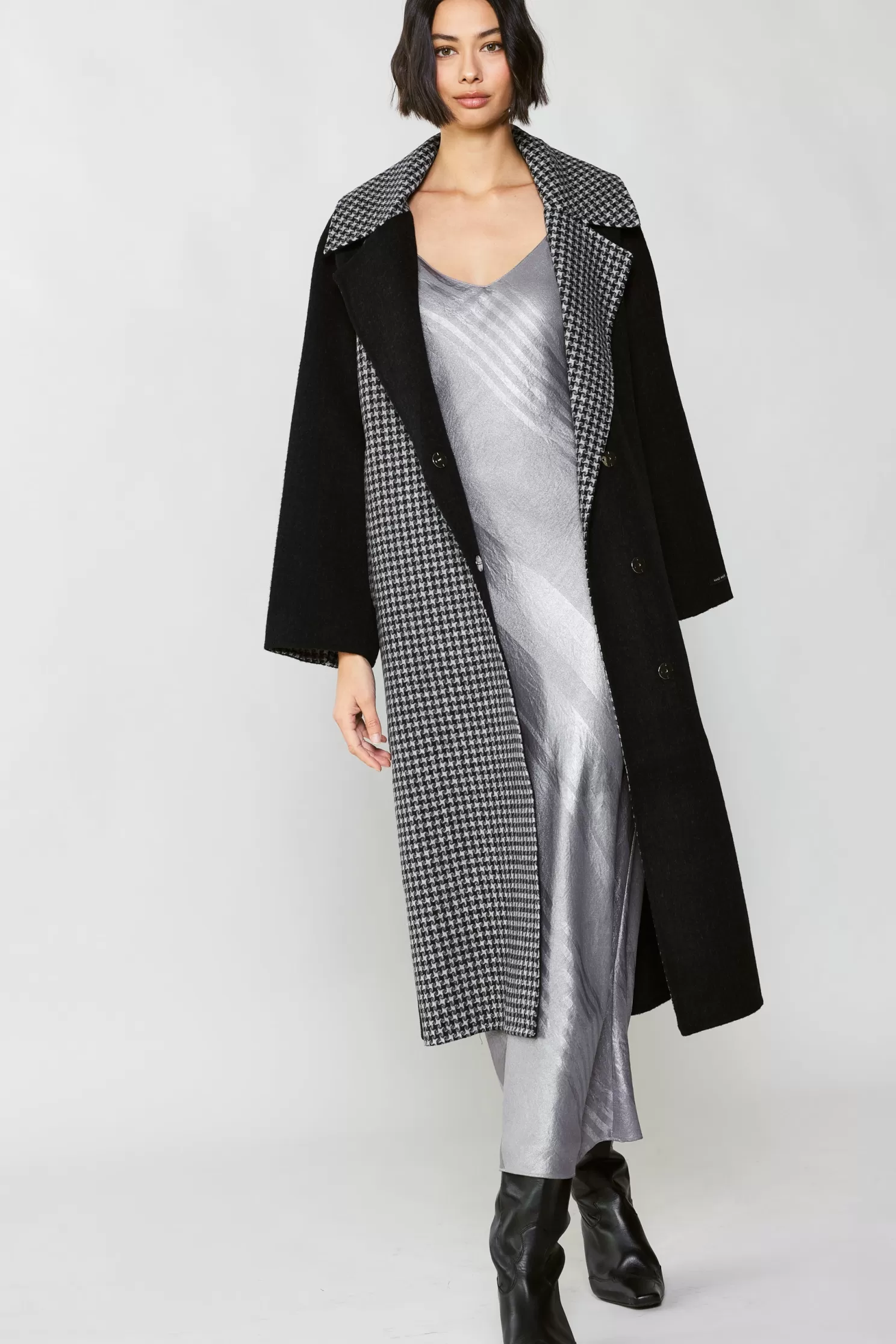 Sale Houndstooth Oversized Wool Coat Outerwear | Coats & Jackets