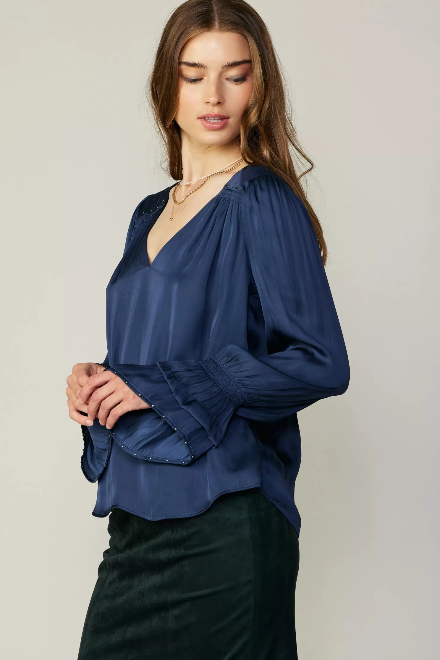 Discount Layered Cuff Blouse Blouses | Long Sleeve Tops