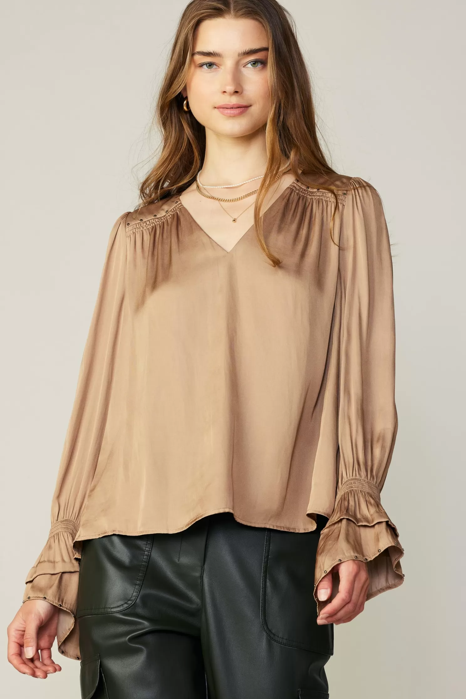 Best Layered Cuff Blouse Blouses | Long Sleeve Tops