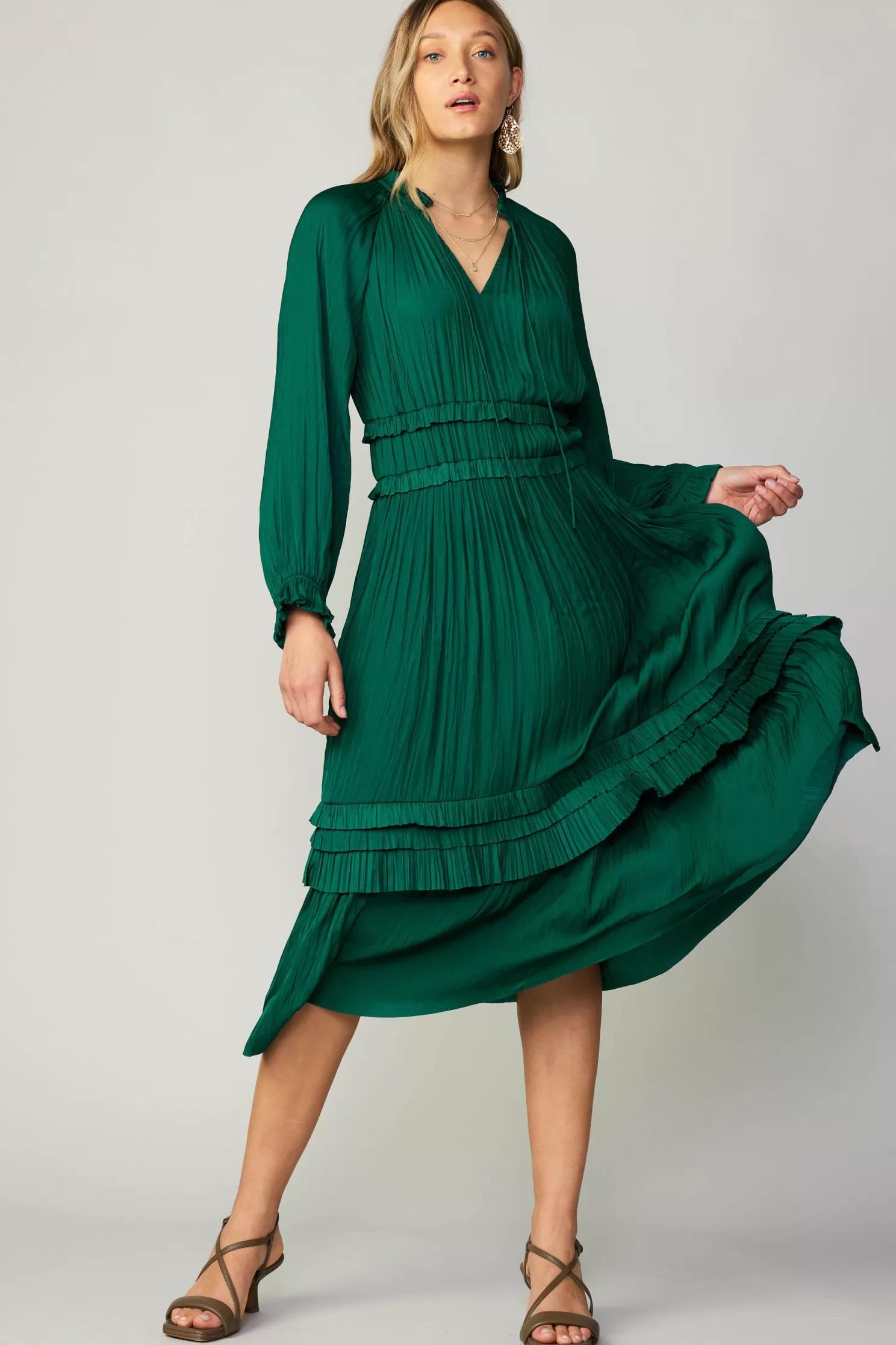 New Leia Pleated Midi Dress