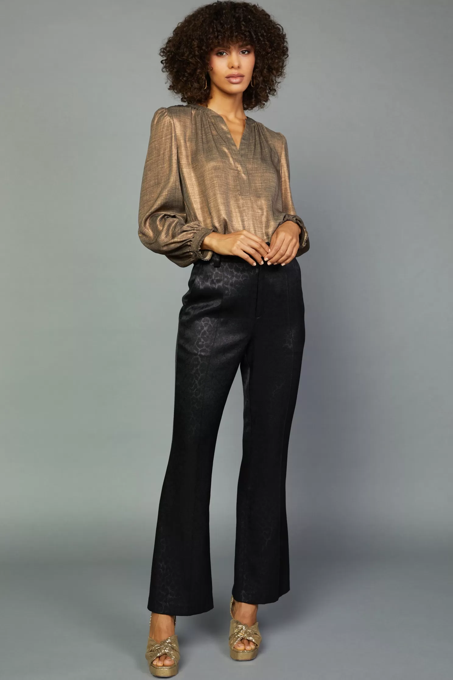 Discount Leopard Jacquard Flare Pants BOTTOMS | Pants