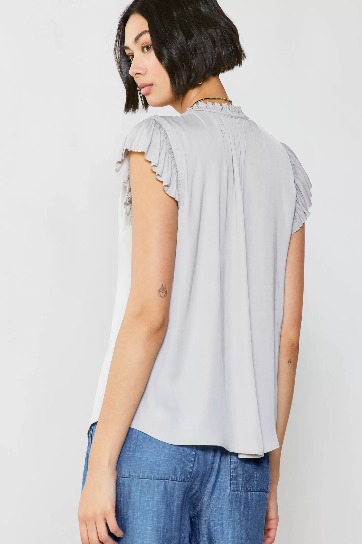 Best Sale Margot Pleated Sleeve Blouse Blouses | Short Sleeve Tops